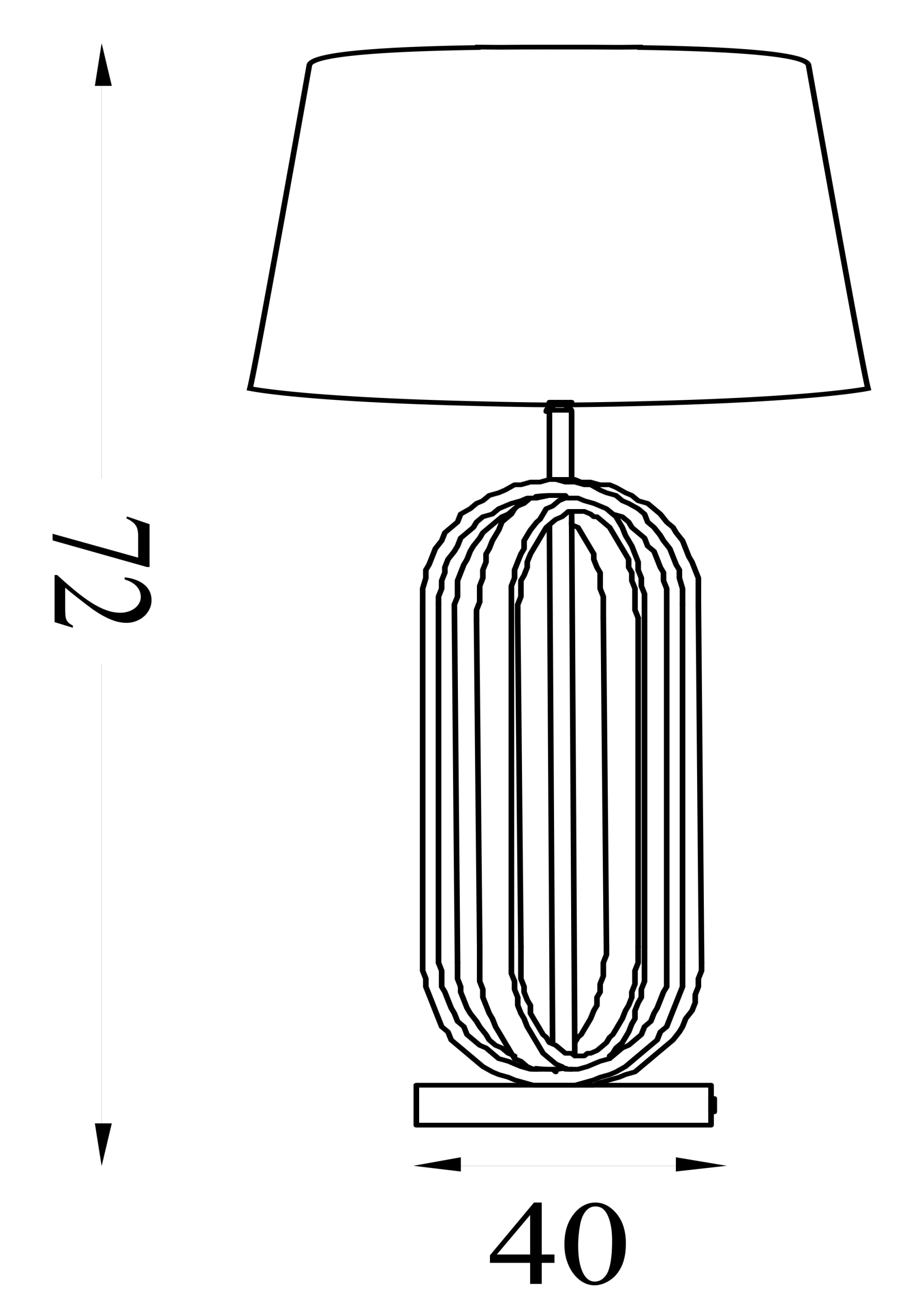 Chic Table Lamp - Black Metal with Navy shade