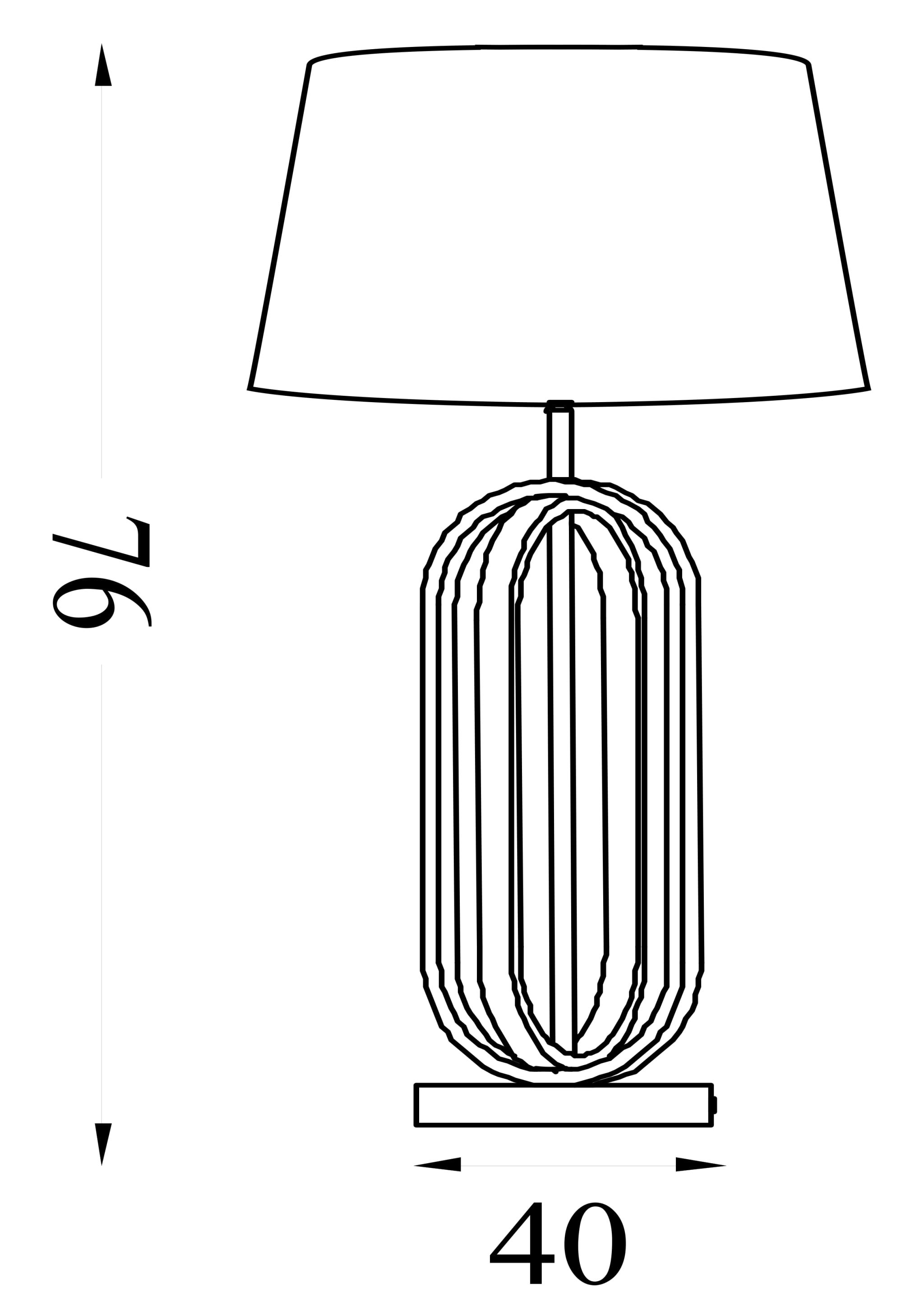 Chic Table Lamp - Black Metal with Natural Shade