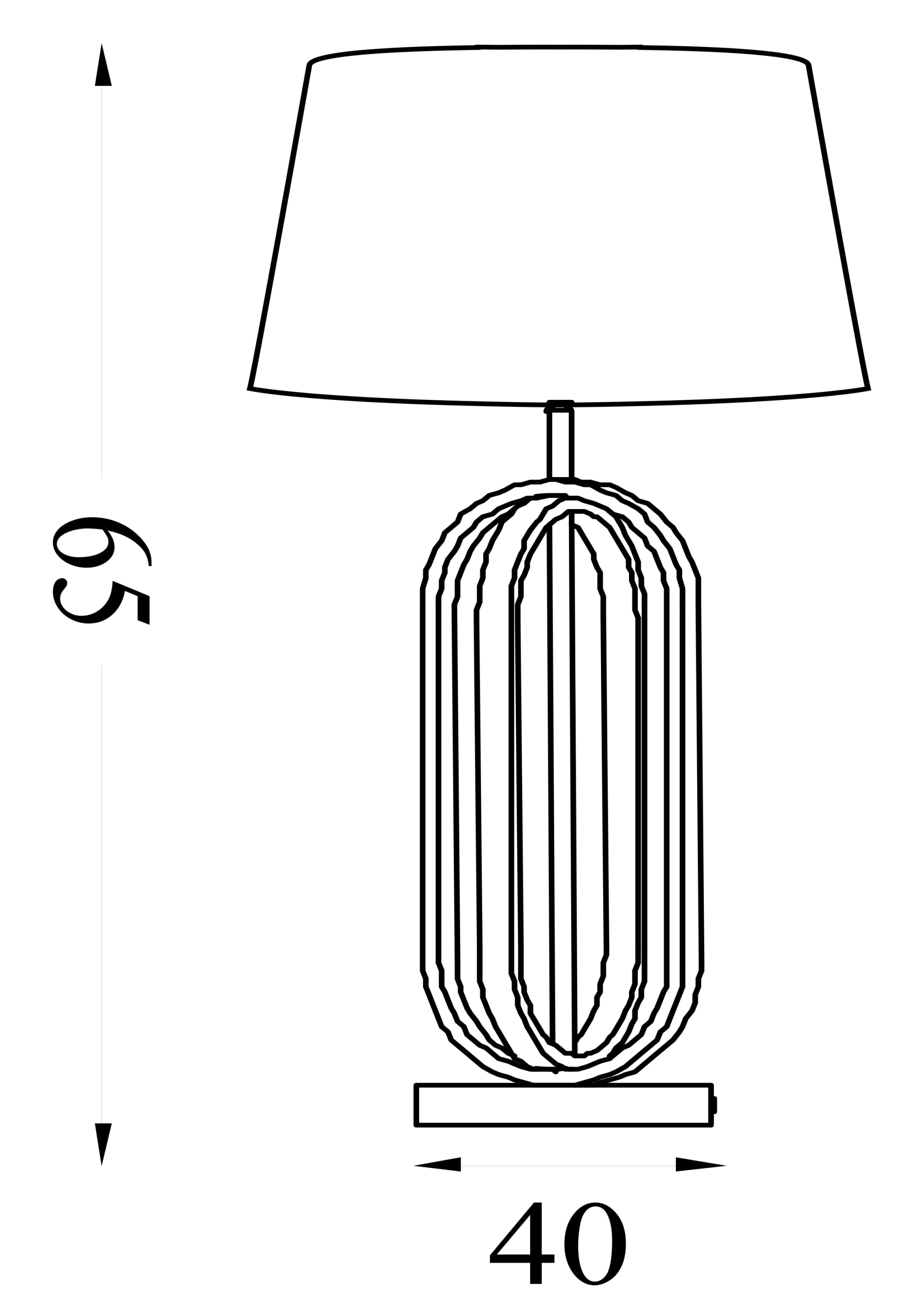 Chic Table Lamp - Black Metal with Burnt Orange Shade
