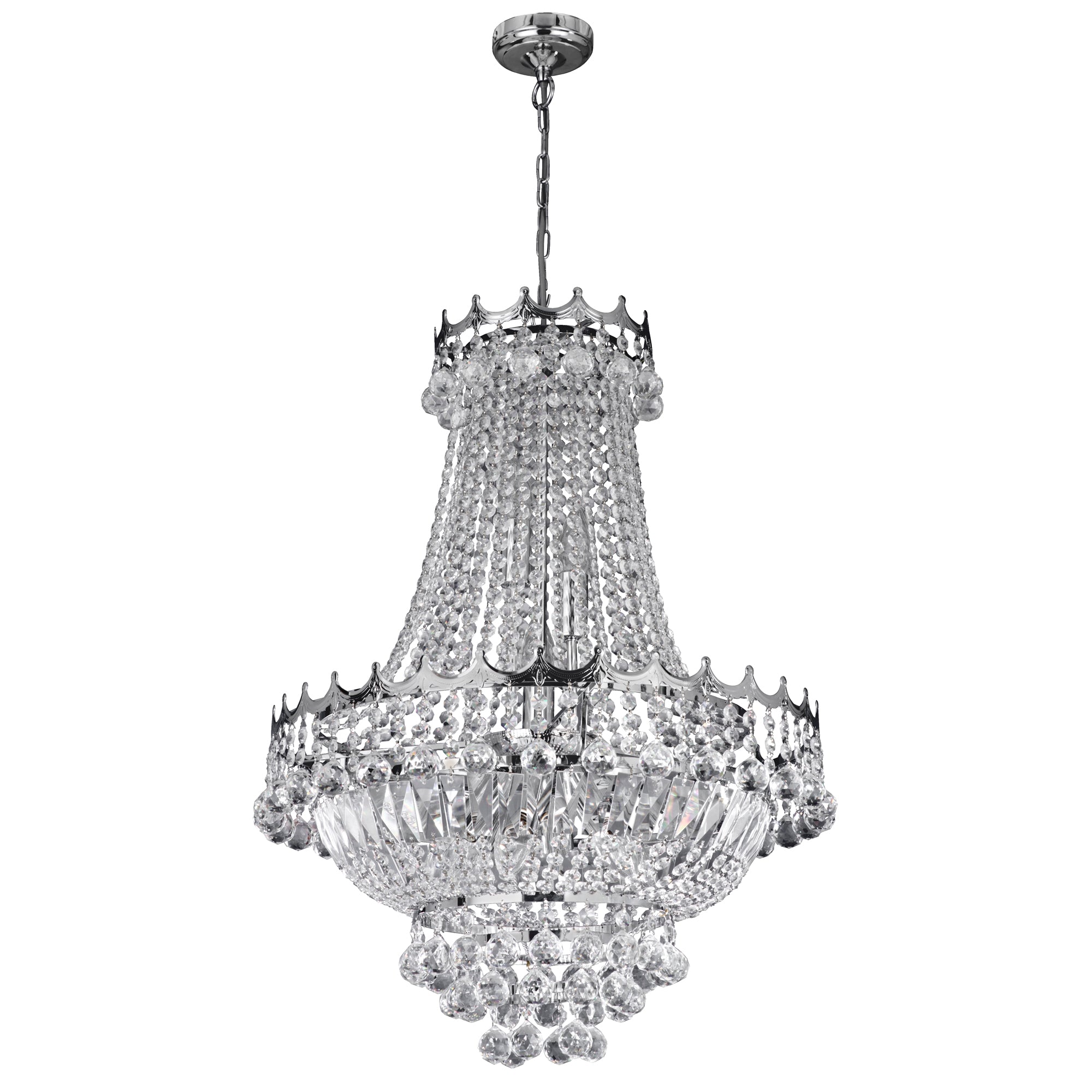 Versailles Chandelier  - Metal & Crystal Chrome / 9