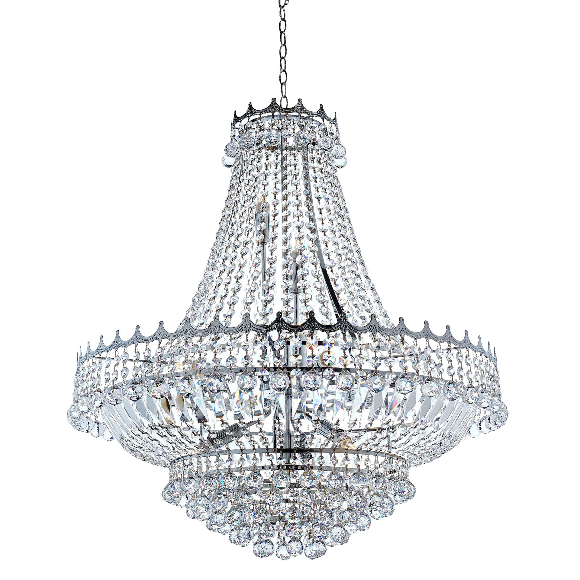Versailles Chandelier  - Metal & Crystal Chrome / 13