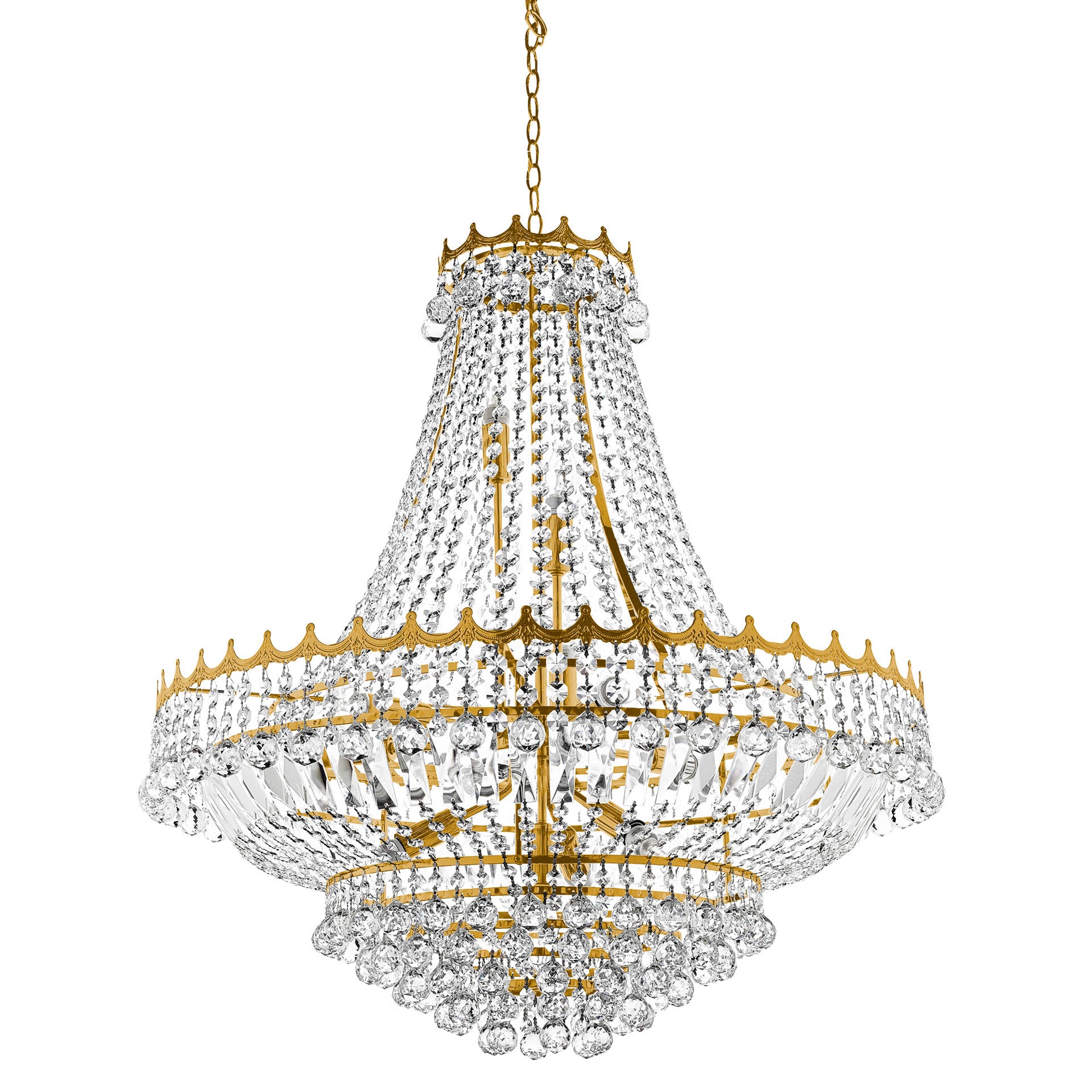 Versailles Chandelier  - Metal & Crystal Gold / 13