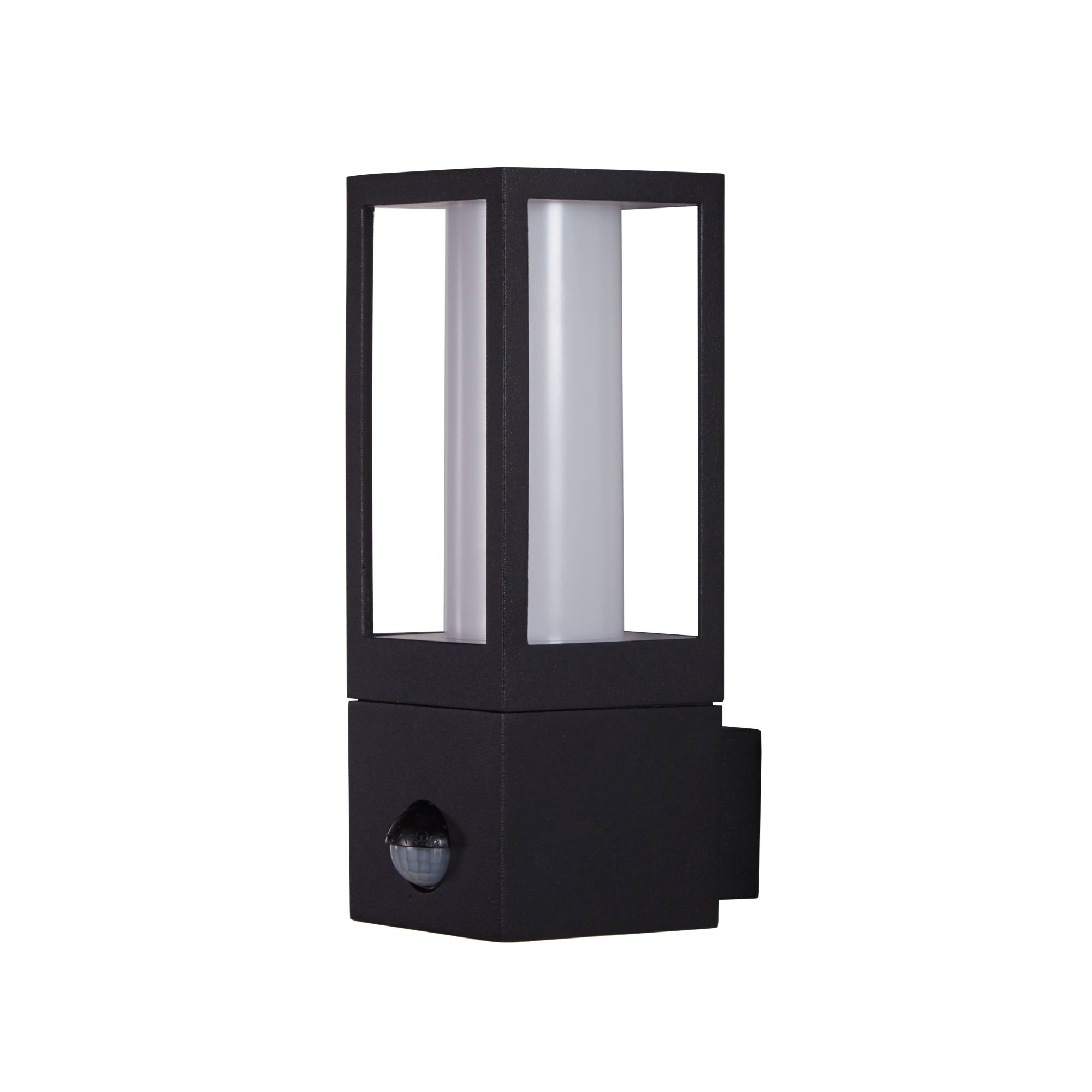 Avenue Outdoor Wall Light- Black Metal & White Polycarbonate