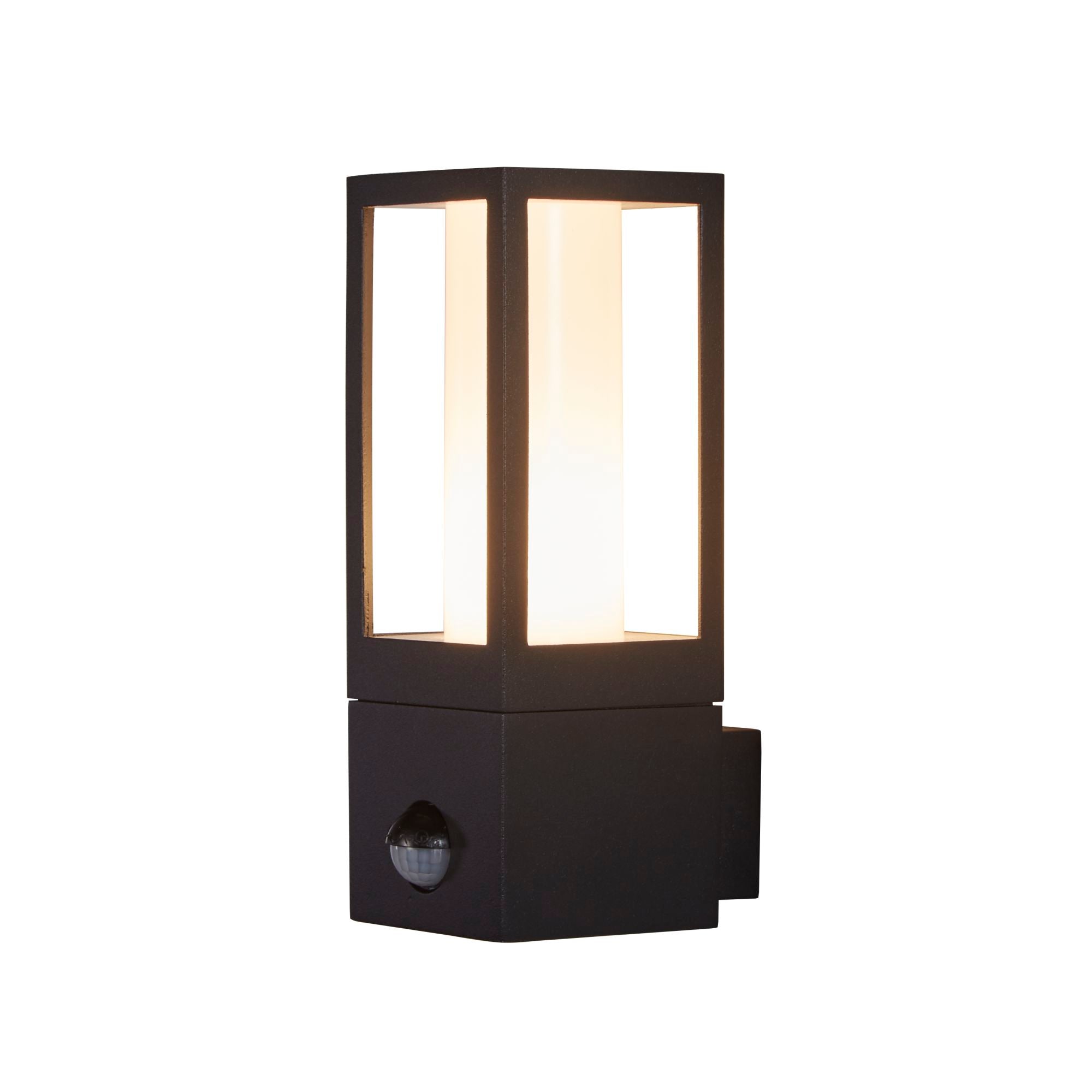 Avenue Outdoor Wall Light- Black Metal & White Polycarbonate