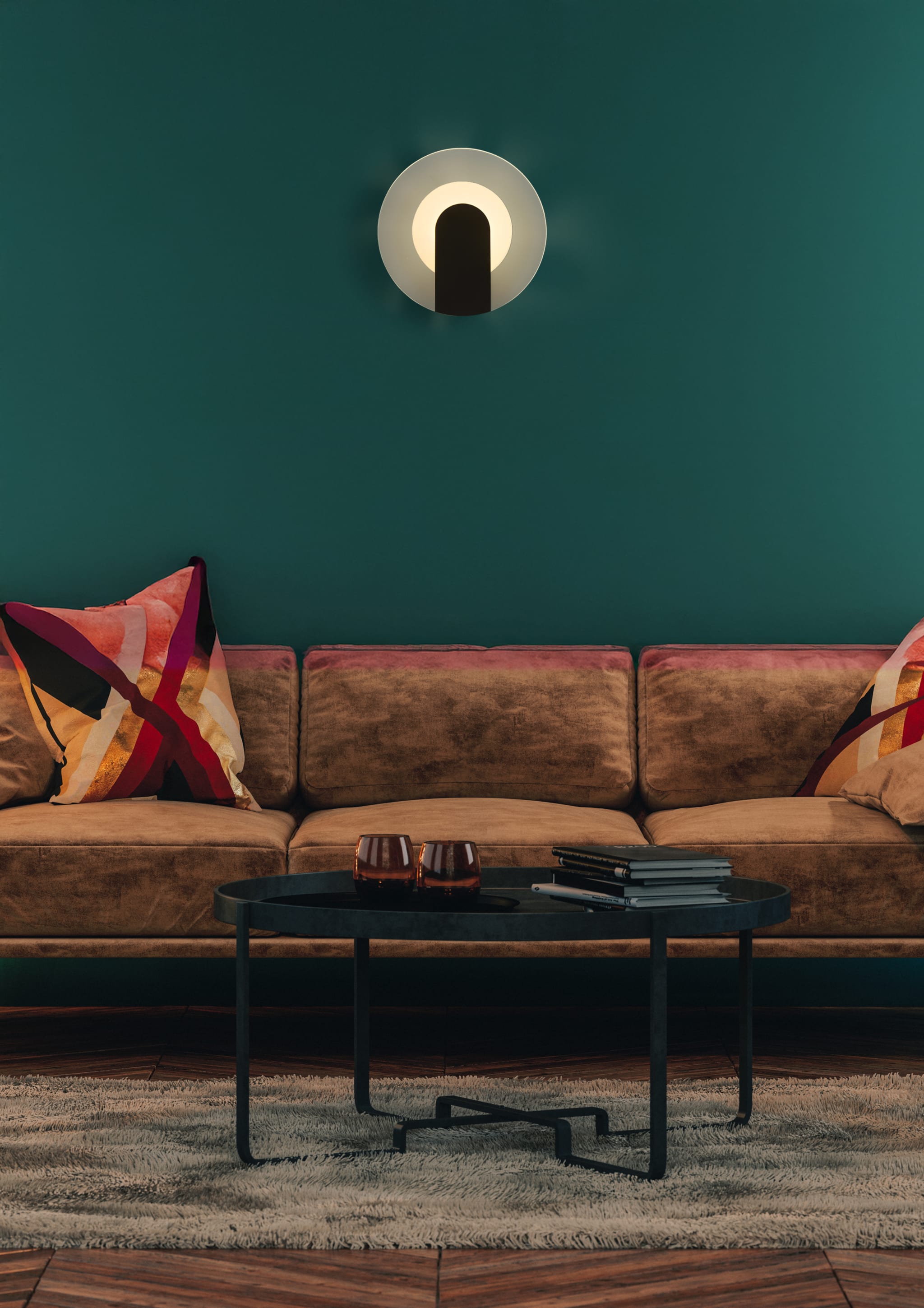 Target LED Wall Light, Sand Black Metal