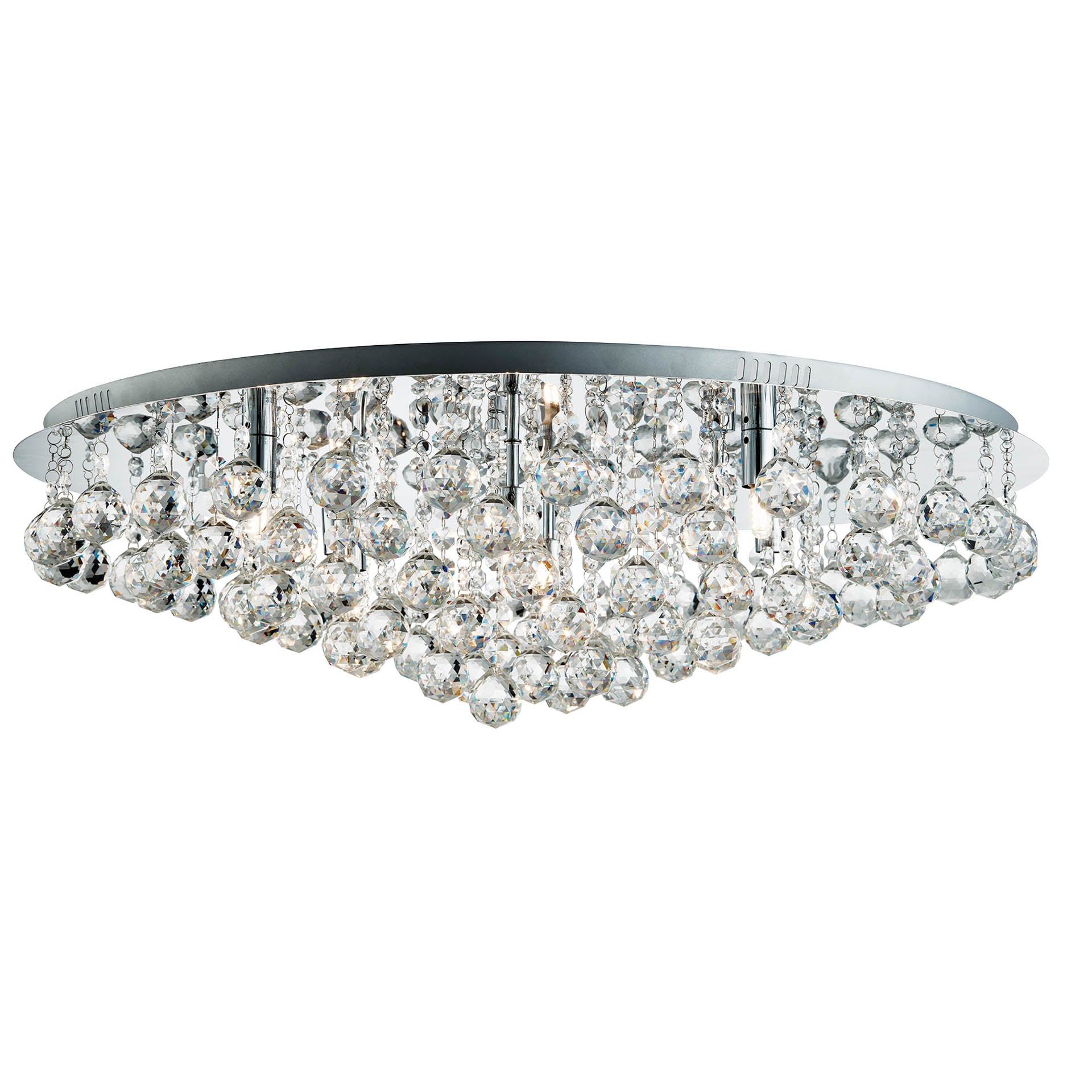 Hanna  8 Lt Flush - Chrome Metal & Clear Crystal