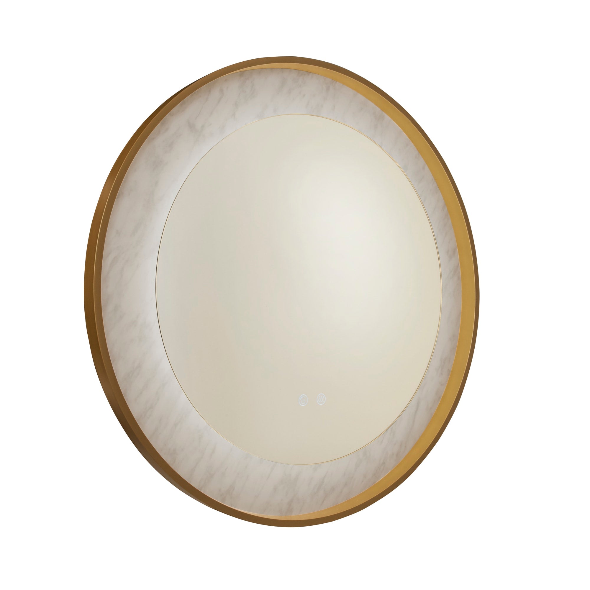 Luxo LED Mirror, Gold Metal with Marble Effect