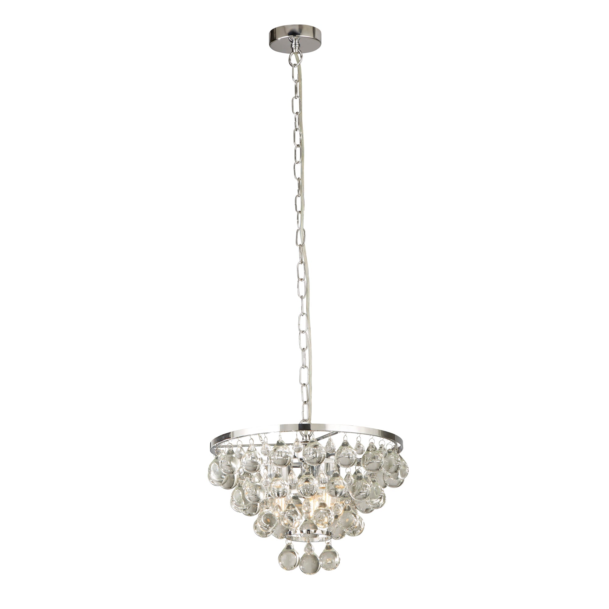 Michelle Pendant - Chrome with Rain Drop Glass