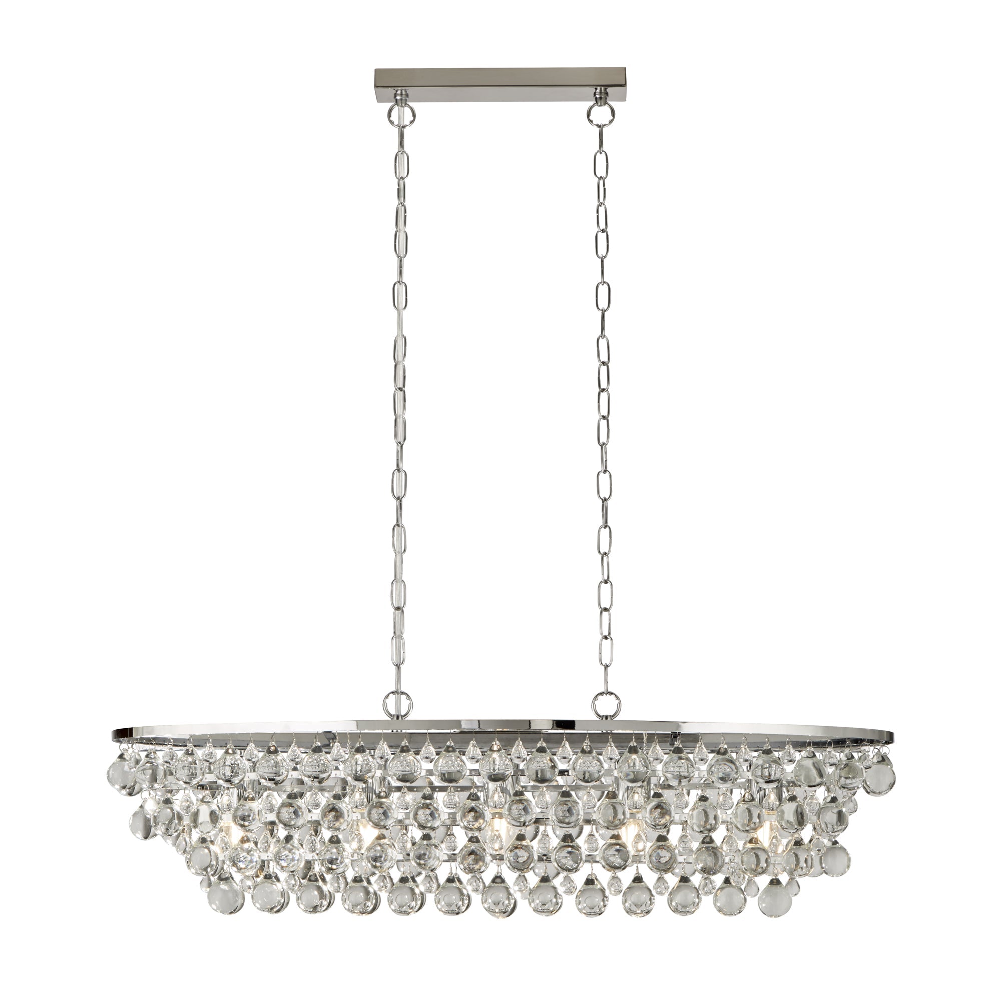 Michelle Pendant - Chrome Metal & Rain Drop Glass