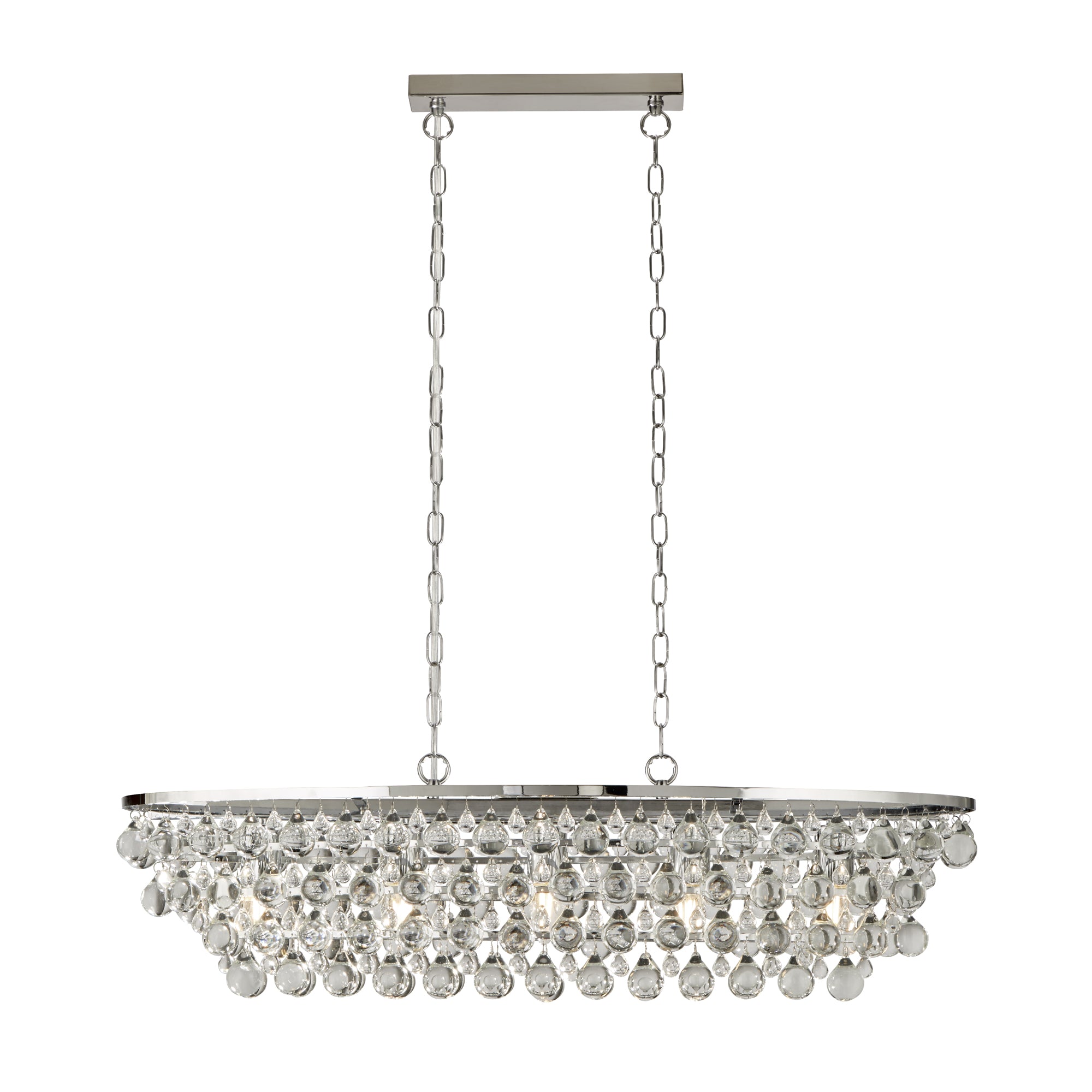Michelle Pendant - Chrome Metal & Rain Drop Glass