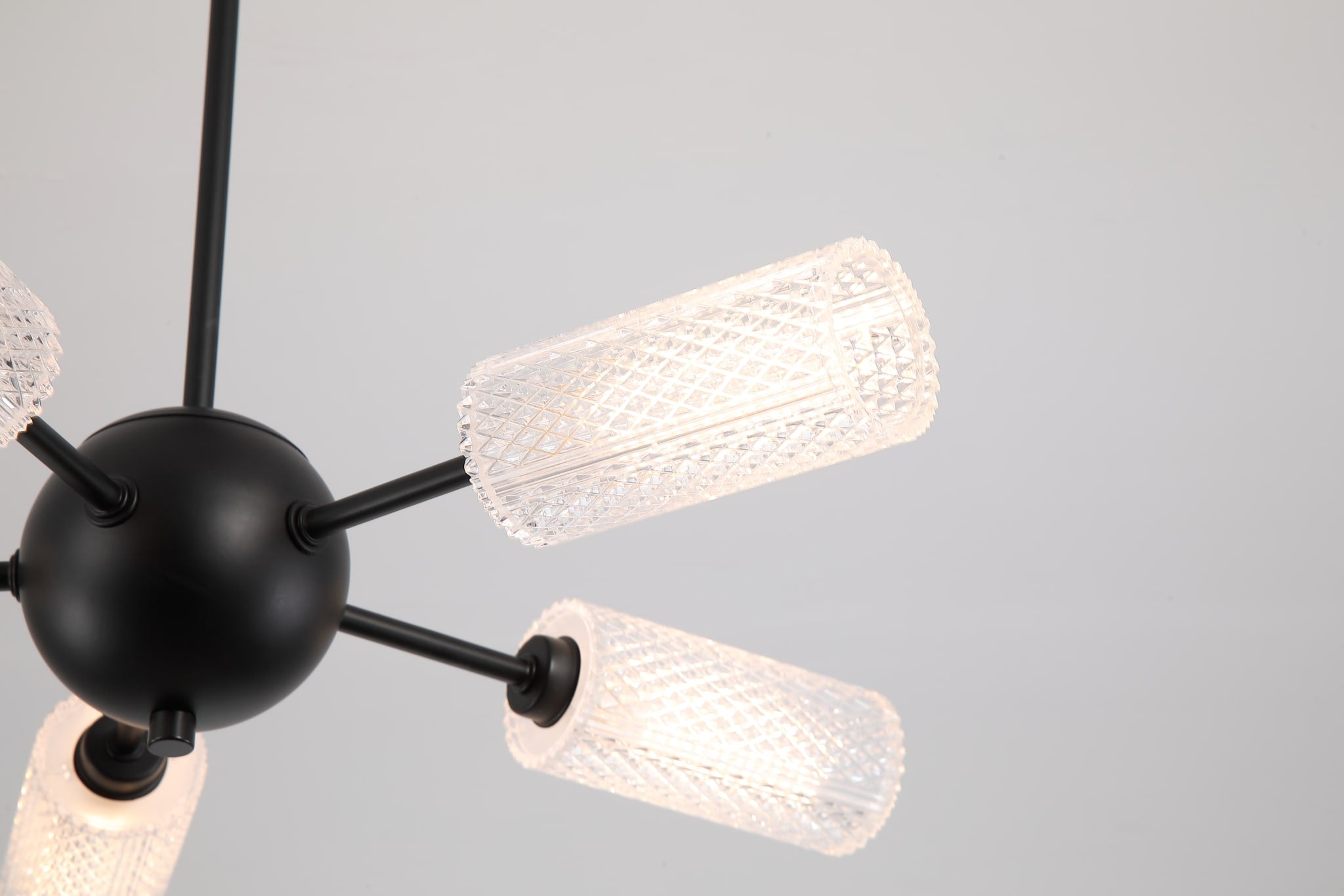 Cosmic 5Lt Semi-flush Black Metal with Textured Acrylic