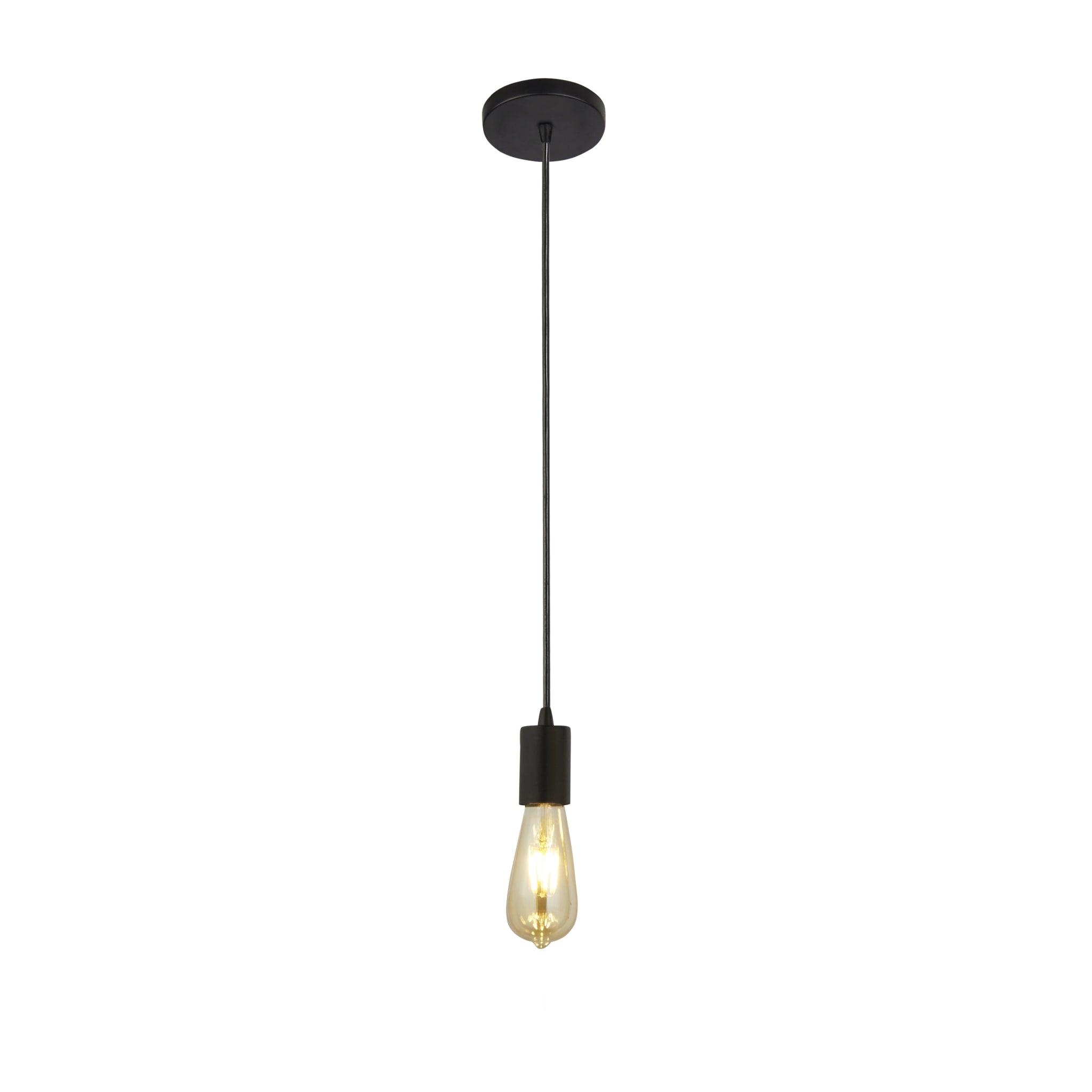 Squiggle Pendant  - Black Metal & Cables