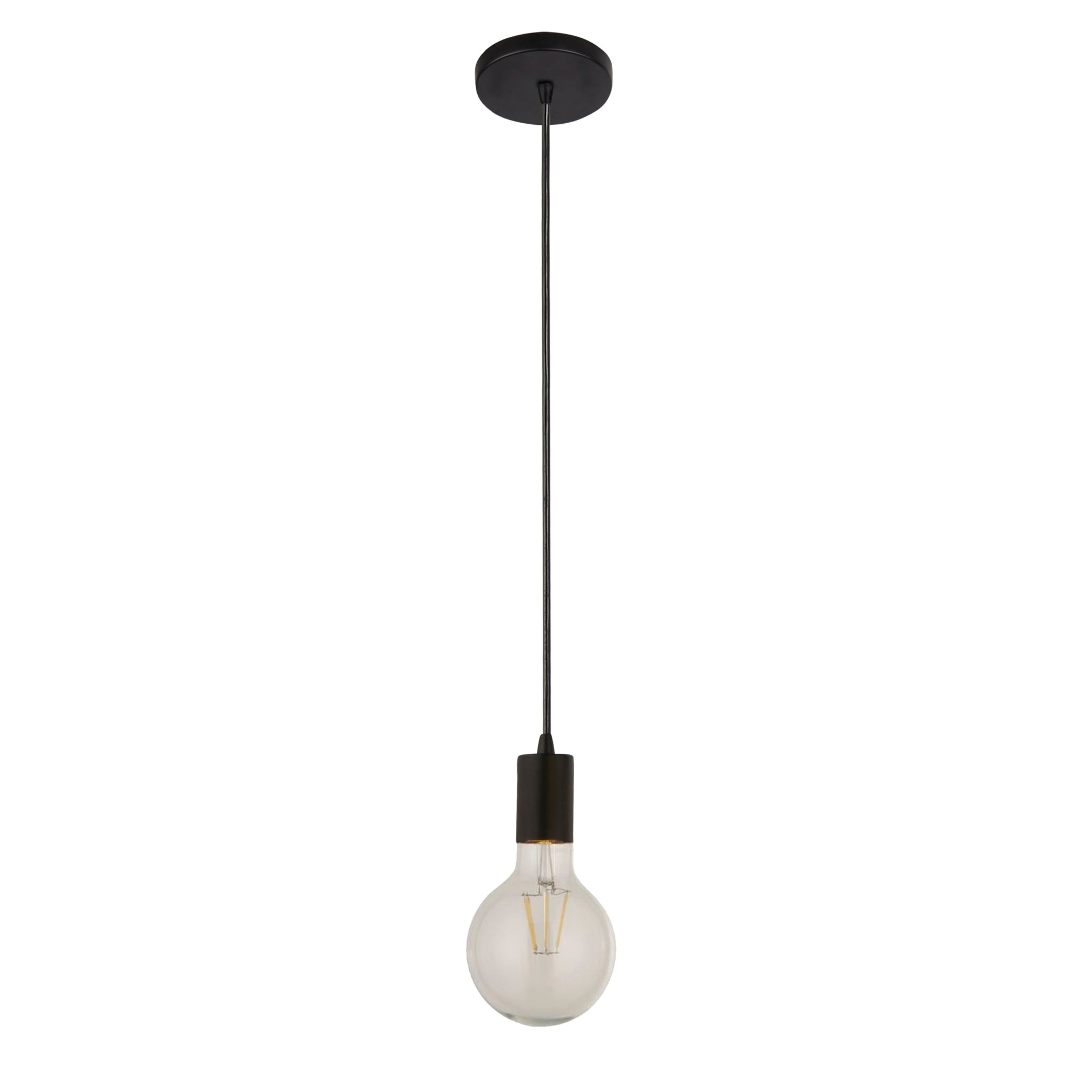 Squiggle Pendant  - Black Metal & Cables