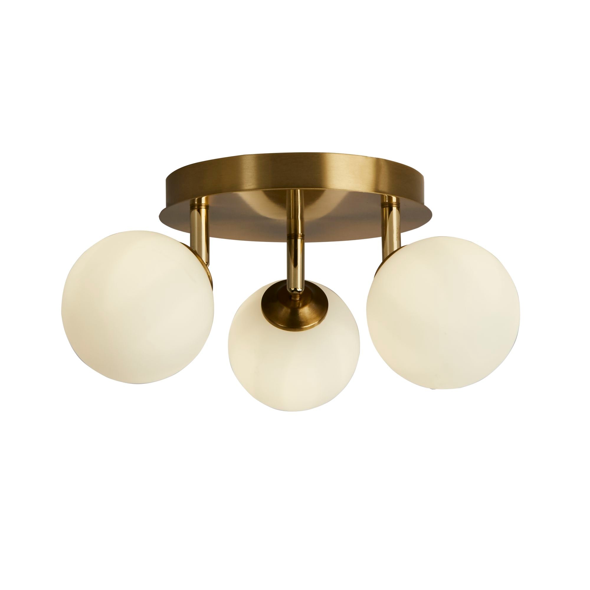 Crosby 3Lt Semi-Flush - Gold Metal & Opal Glass Gold