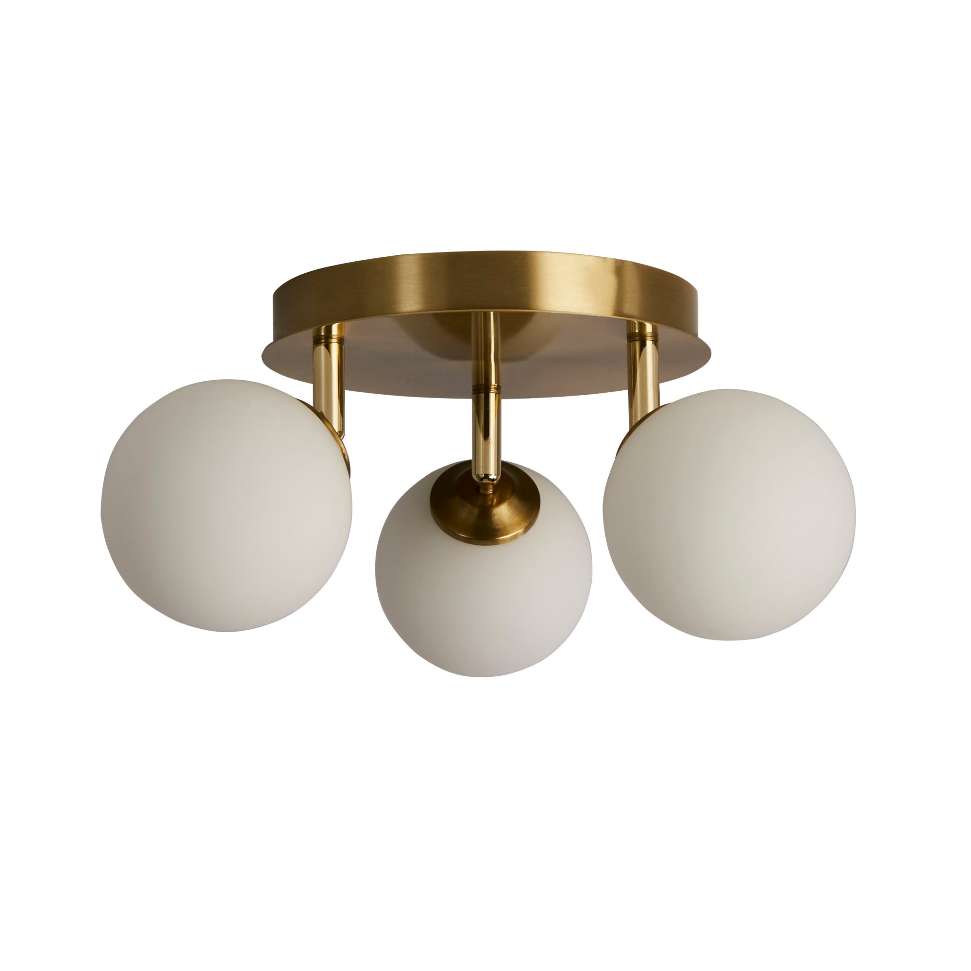 Crosby 3Lt Semi-Flush - Gold Metal & Opal Glass Gold