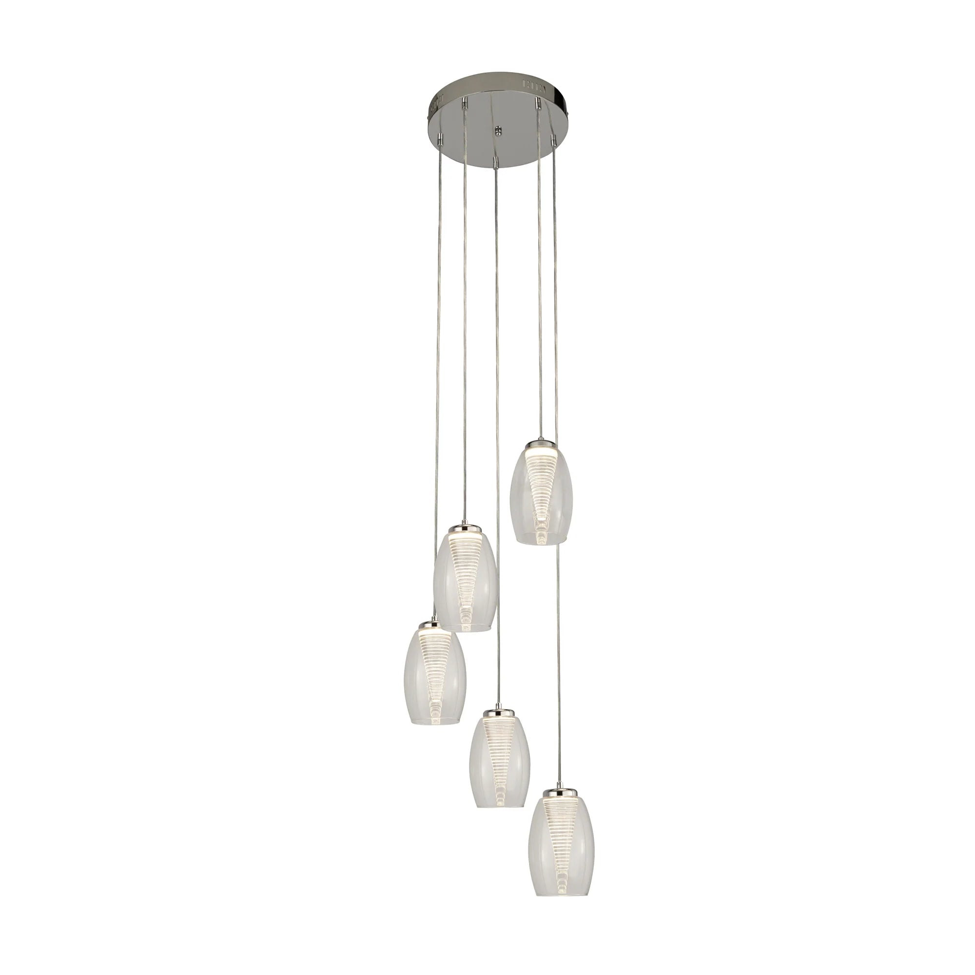 Cyclone Multi-Drop Pendant- Metal & Glass