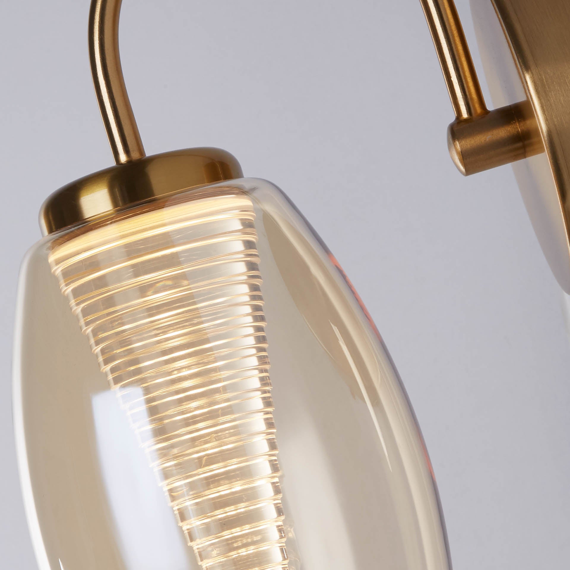 Cyclone Wall Light - Metal & Glass Bronze and Champagne Glass