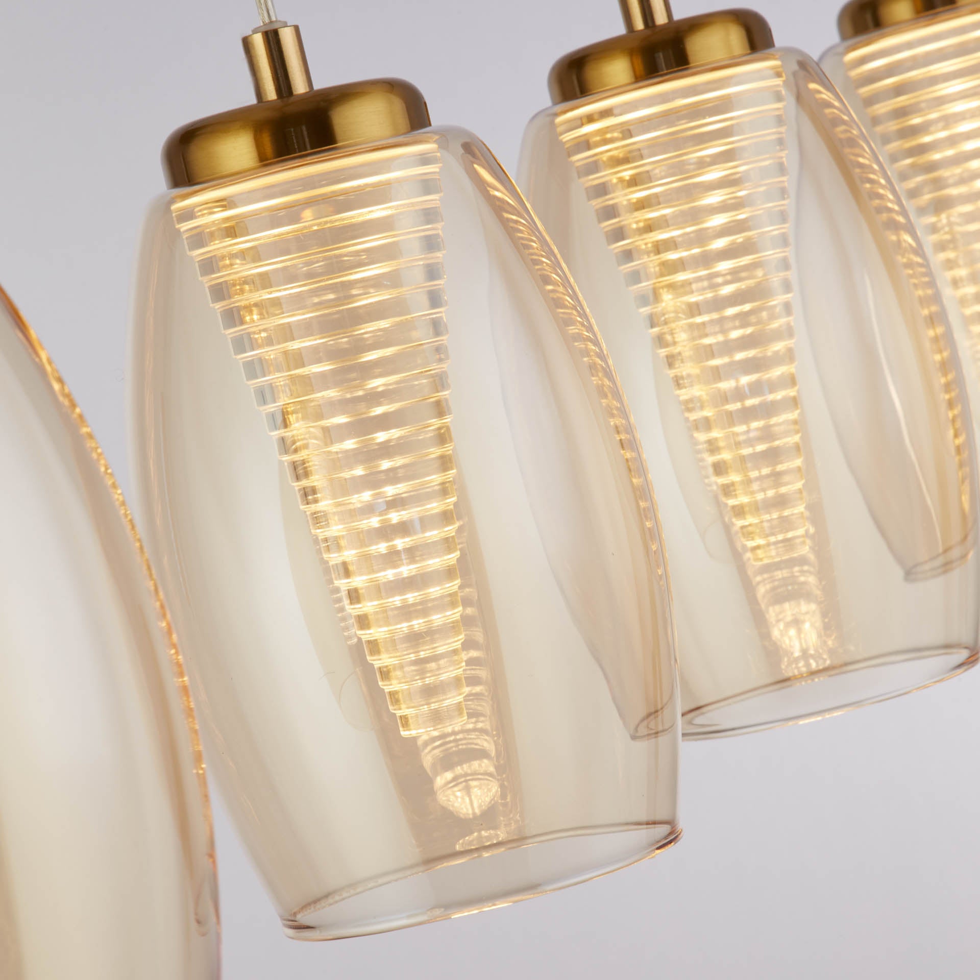 Cyclone Bar Pendant - Metal &  Glass Bronze Metal