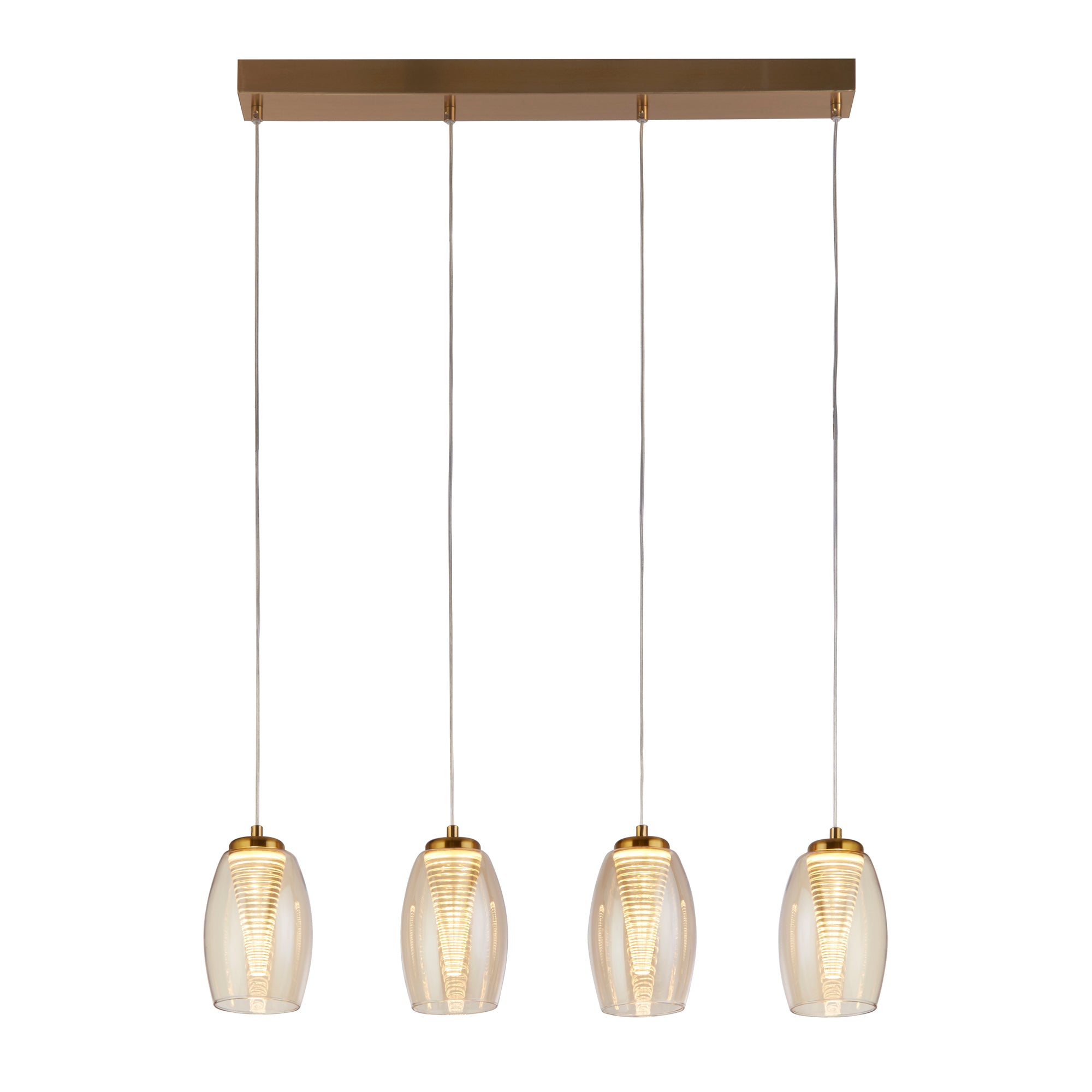 Cyclone Bar Pendant - Metal &  Glass Bronze Metal