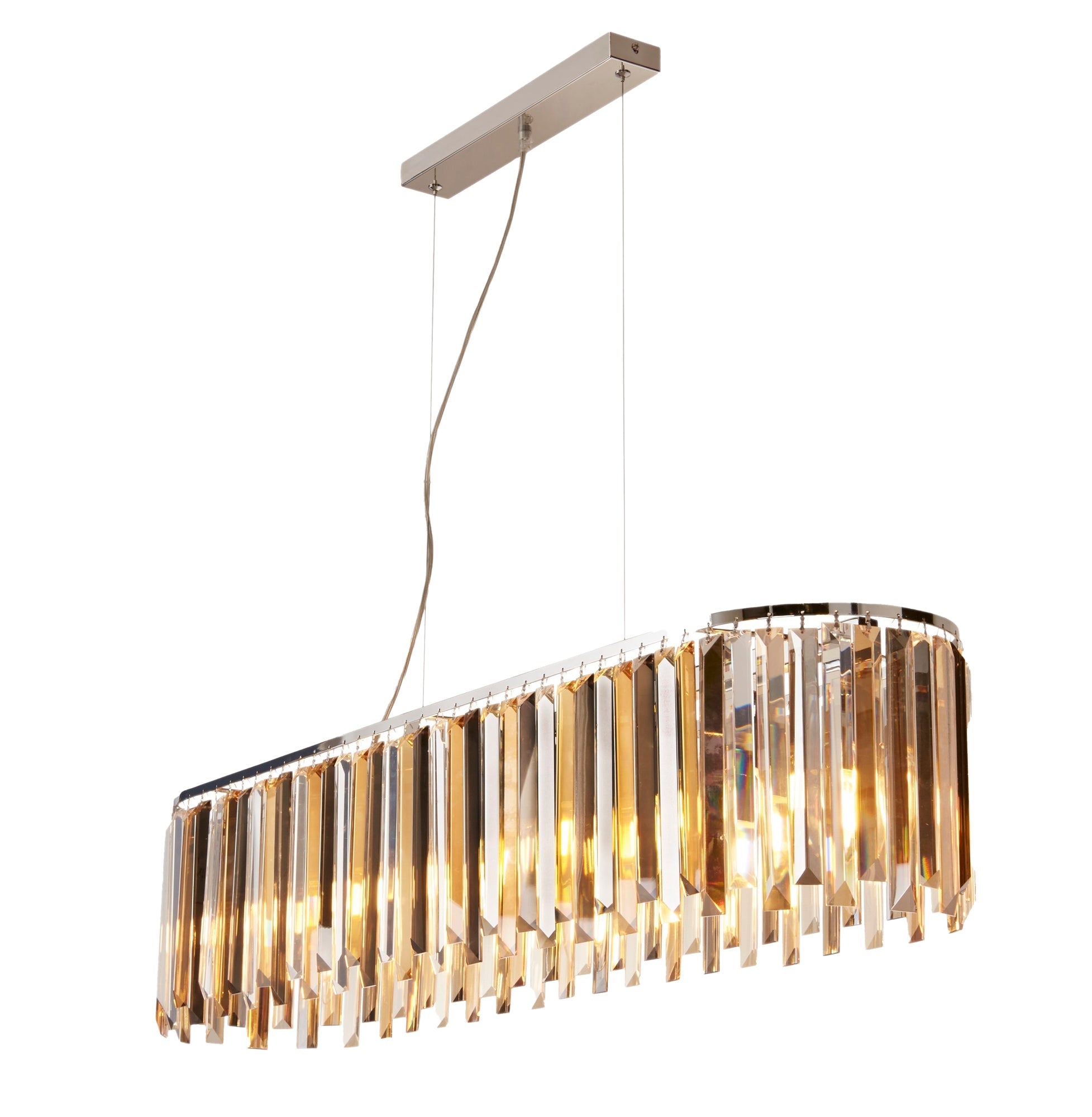 Clarissa 8Lt Pendant - Chrome Metal & Mixed Glass