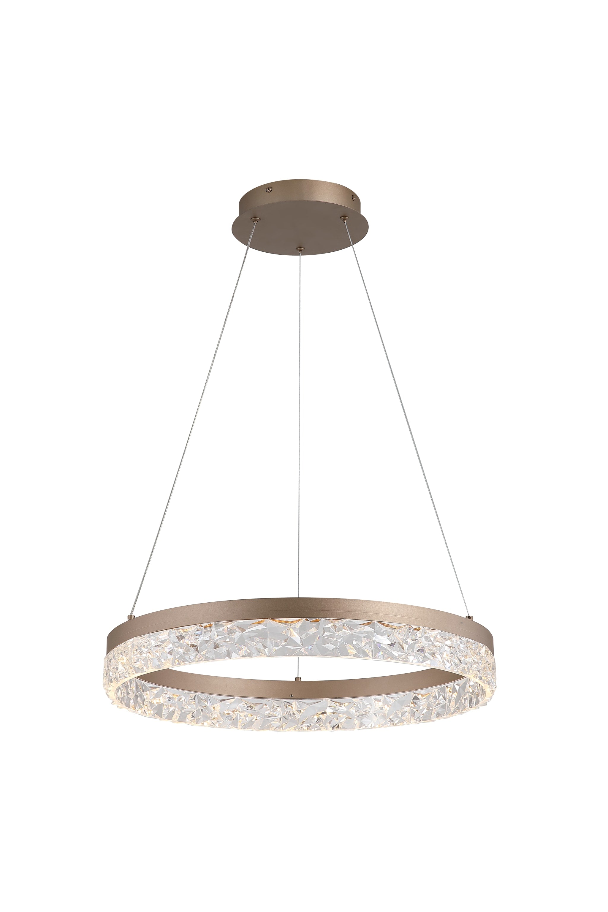 Maddie LED Round Pendant , Latte metal
