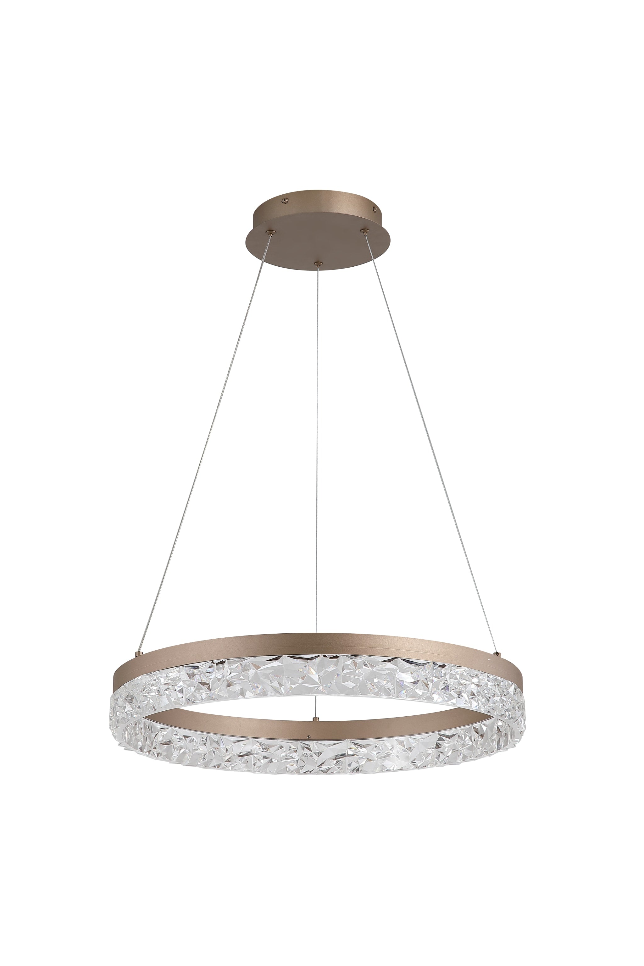 Maddie LED Round Pendant , Latte metal