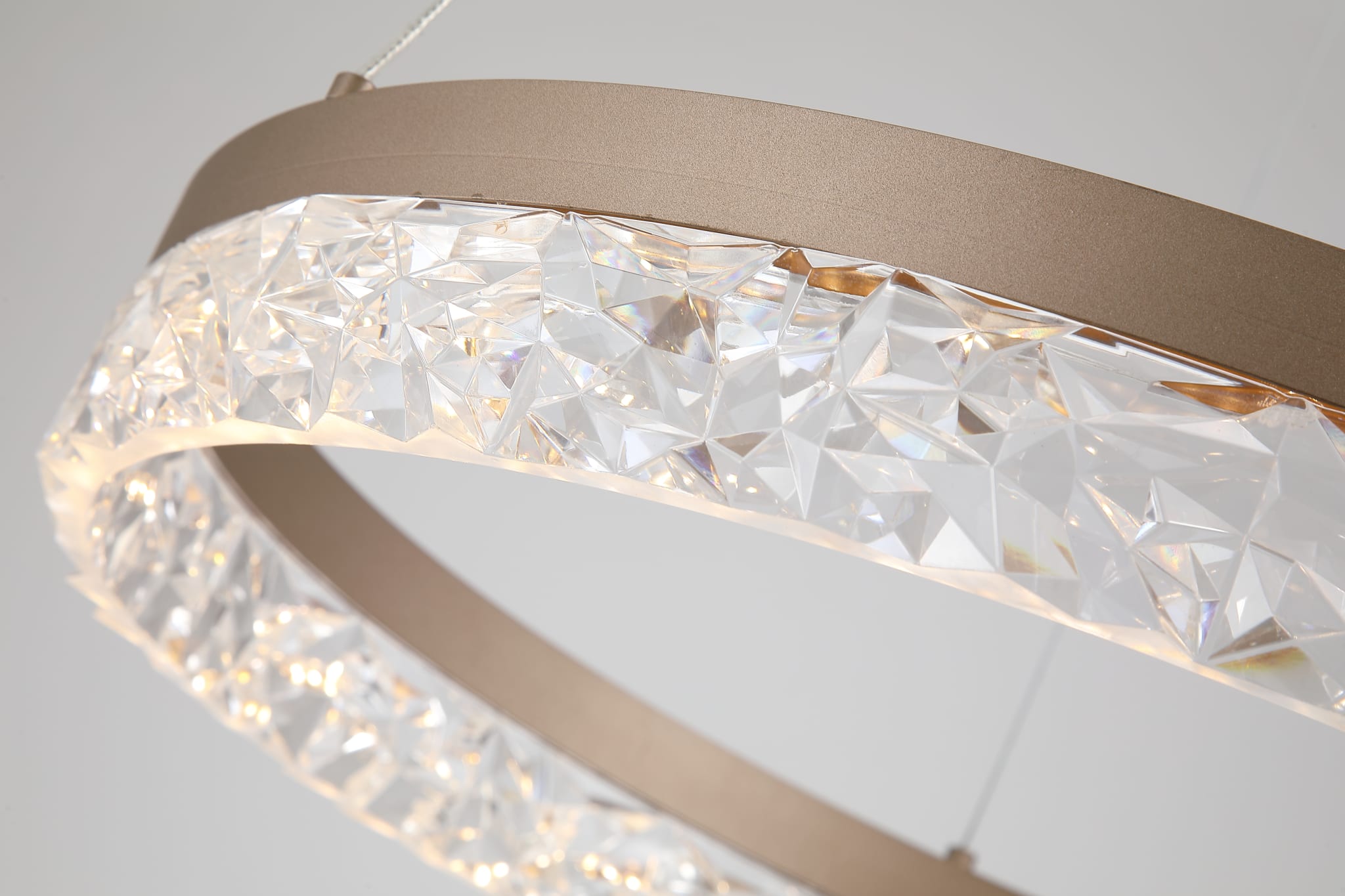 Maddie LED Round Pendant , Latte metal