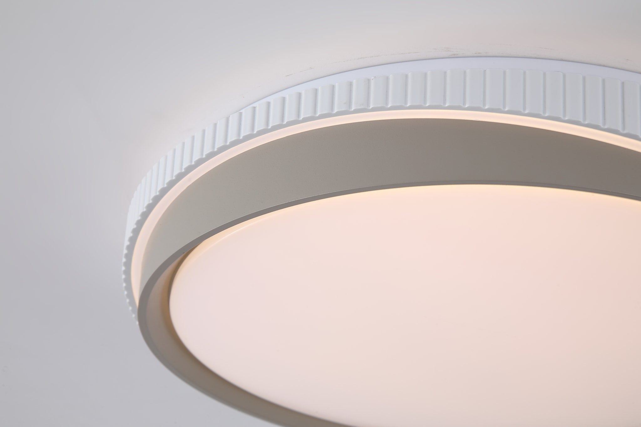 Galactic Round LED Flush - White & Gold
