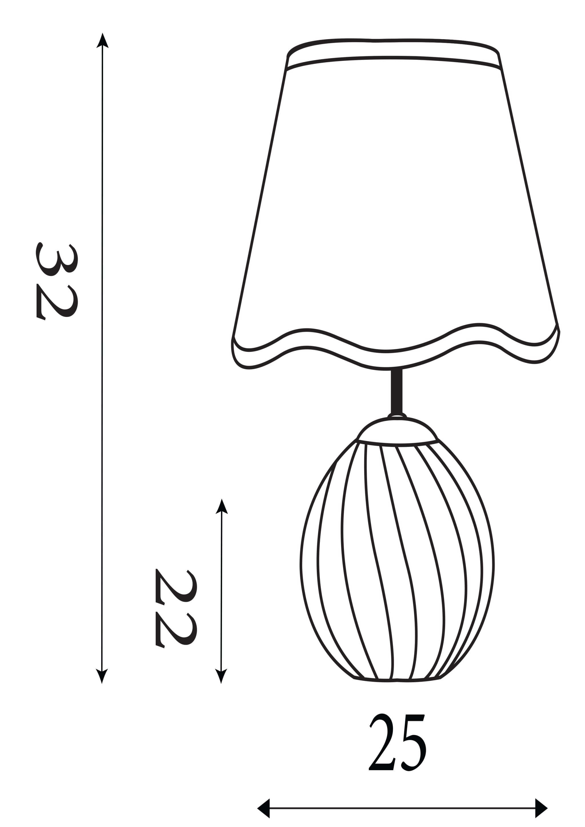 Celine 1Lt Table Lamp, Yellow Striped Glass
