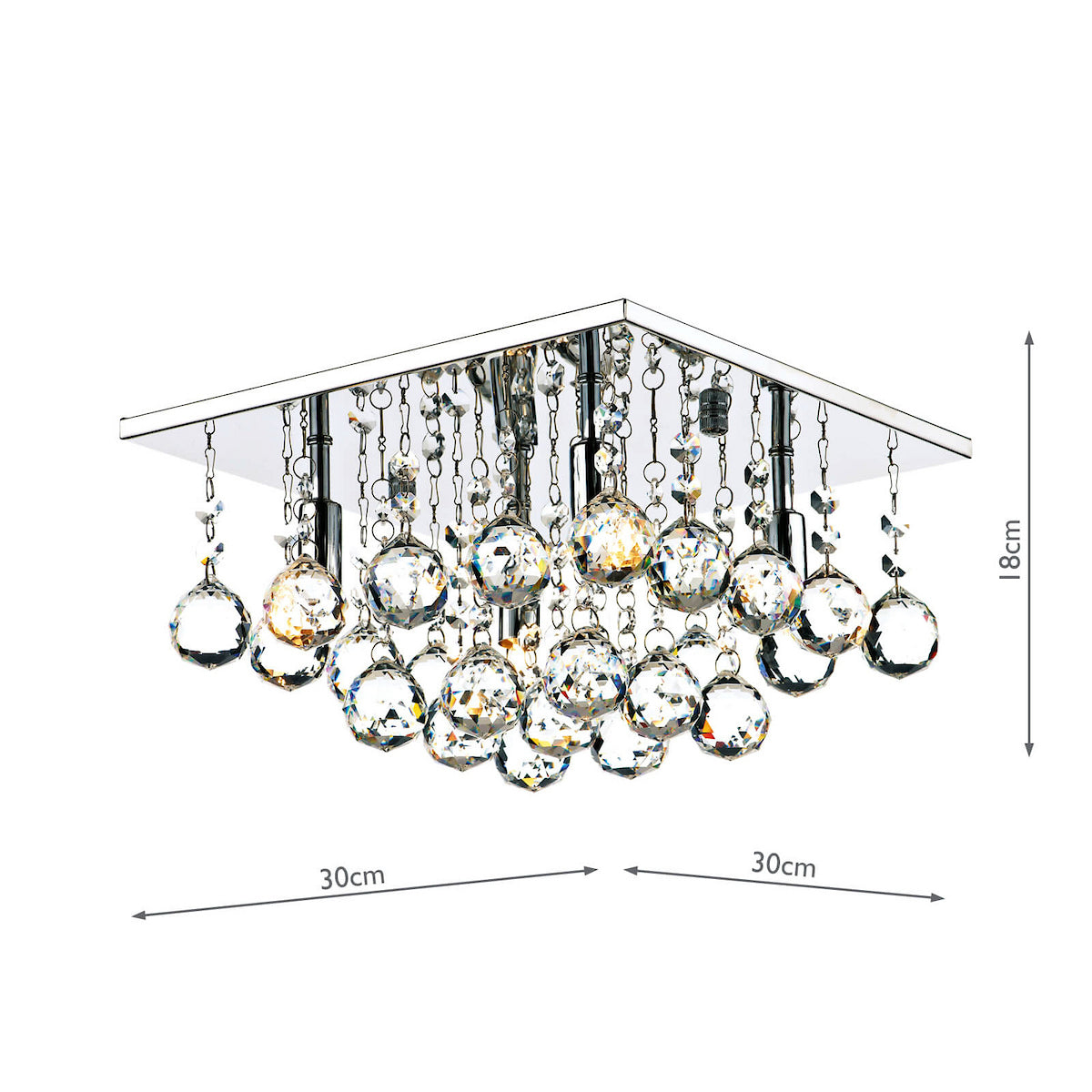 ABACUS 300MM G9 SQUARE FLUSH POL CHR