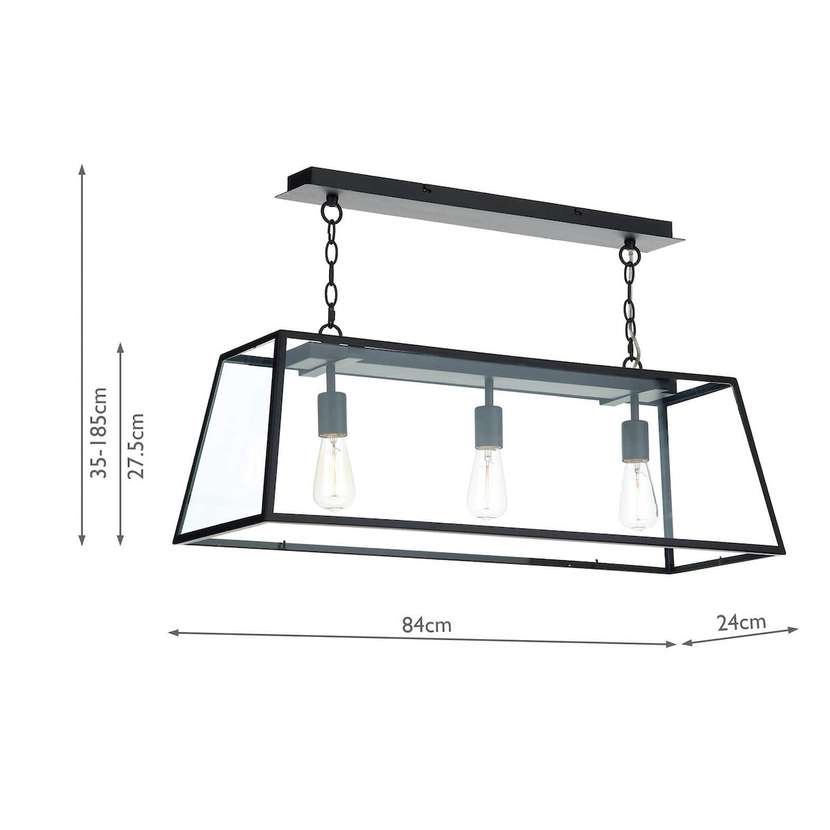 ACADEMY 3LT PENDANT BLACK