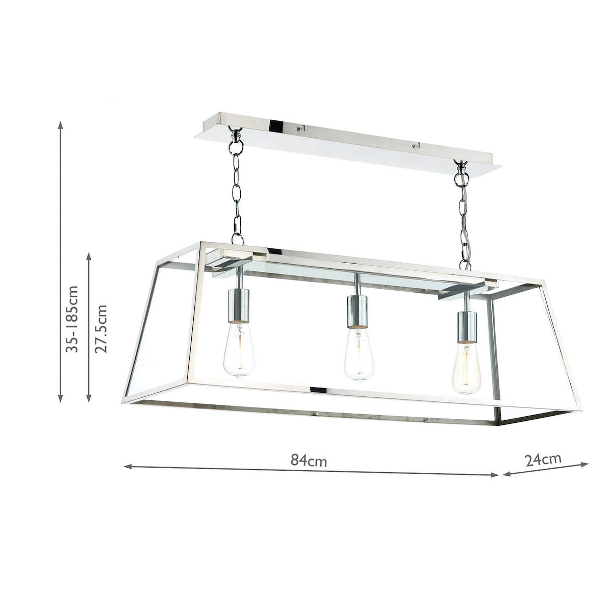 ACADEMY 3LT PENDANT STAINLESS STEEL