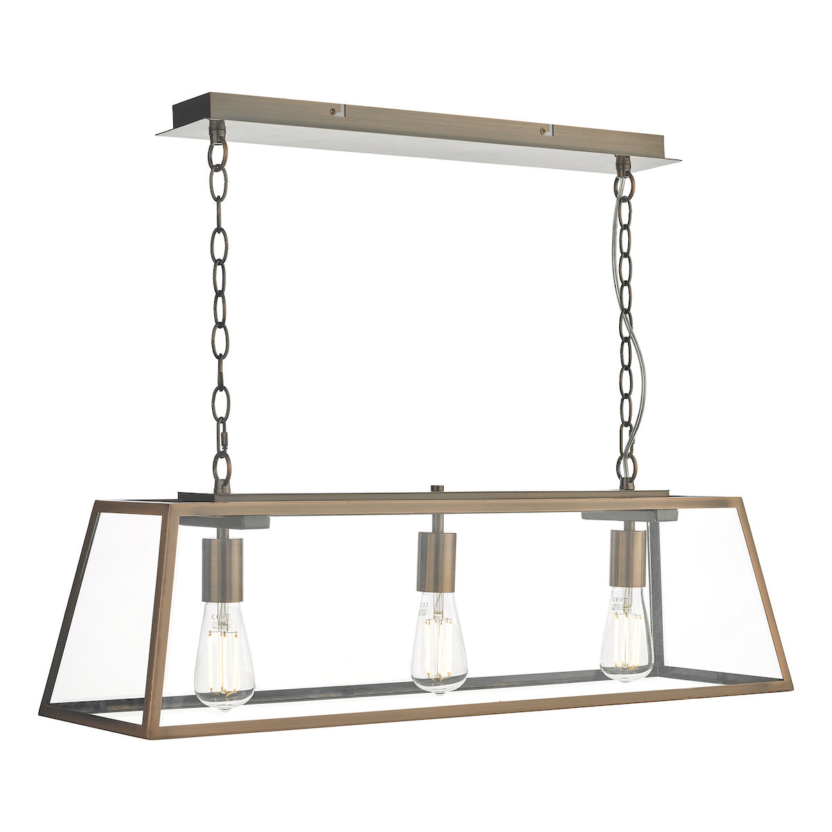 ACADEMY 3LT BAR PENDANT ANTIQUE COPPER