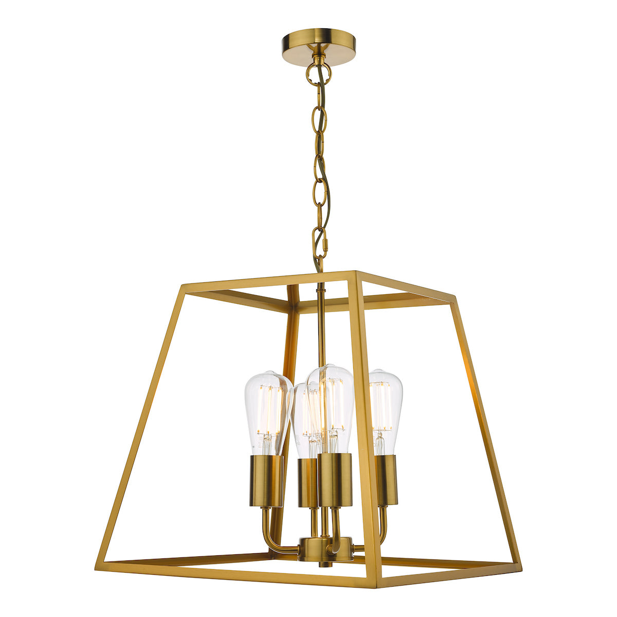 ACADEMY 4LT LANTERN NATURAL BRASS