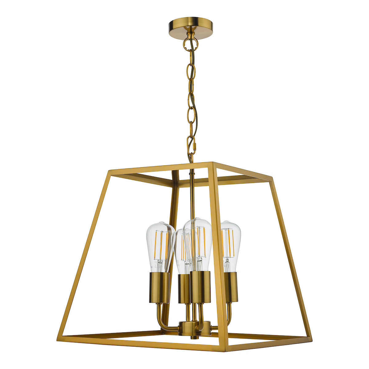 ACADEMY 4LT LANTERN NATURAL BRASS