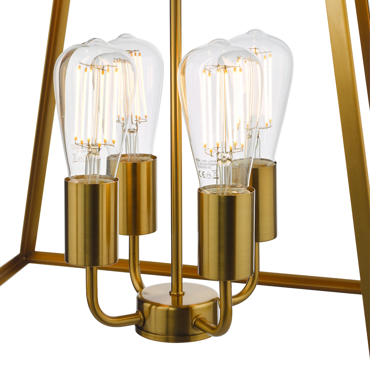 ACADEMY 4LT LANTERN NATURAL BRASS