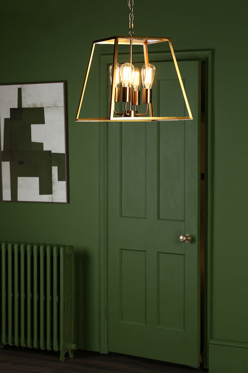 ACADEMY 4LT LANTERN NATURAL BRASS