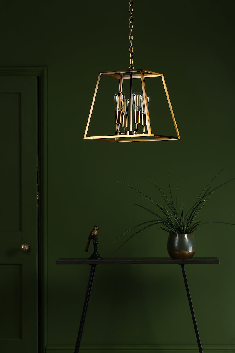 ACADEMY 4LT LANTERN NATURAL BRASS