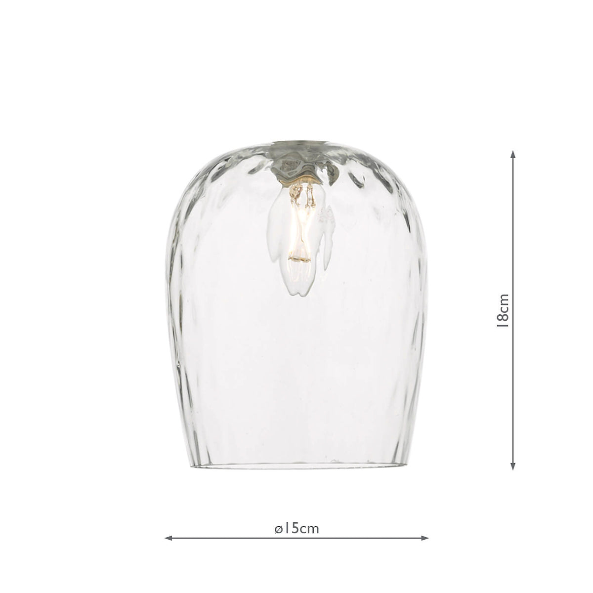 ACCESSORIES CLEAR DIMPLED GLASS SHADE ONLY