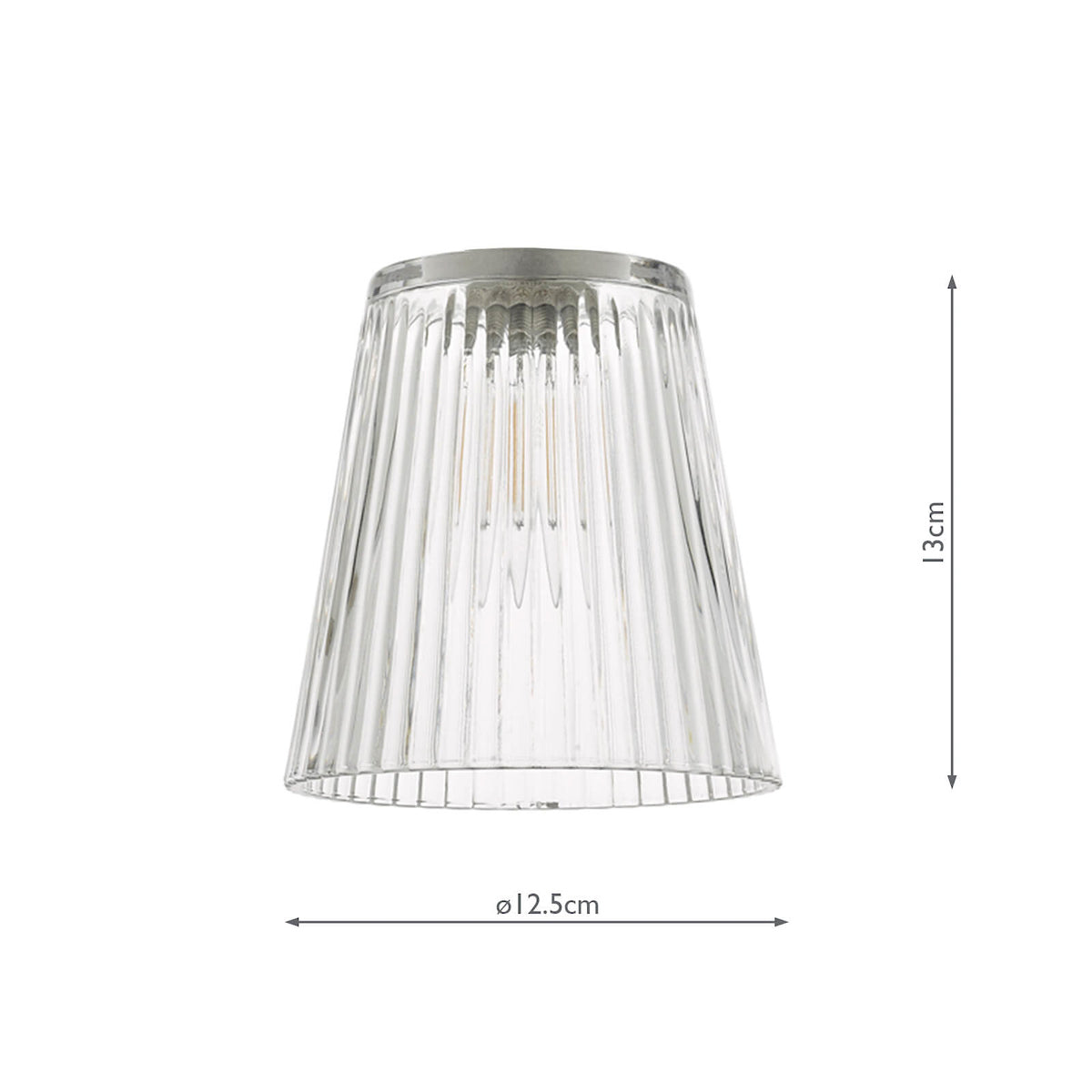 ACCESSORIES CLEAR RIBBED GLASS SHADE ONLY
