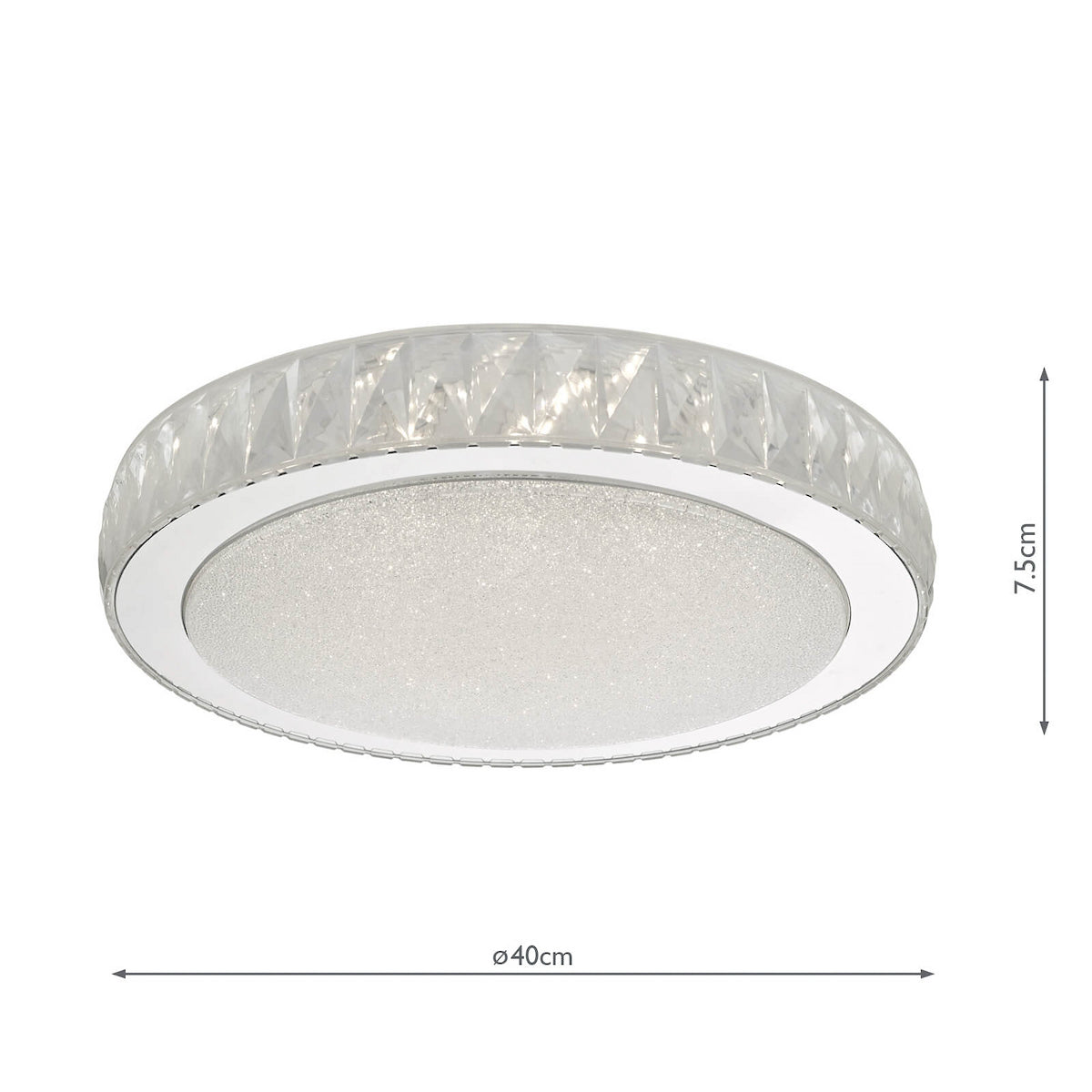 AKELIA FLUSH LRG ACRYLIC STAINLESS STEEL LED
