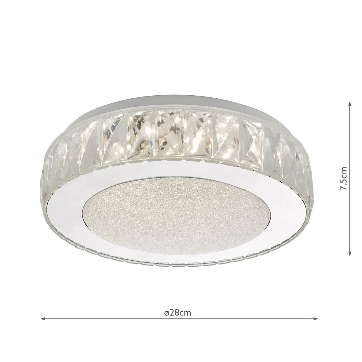 AKELIA FLUSH SML ACRYLIC STAINLESS STEEL LED