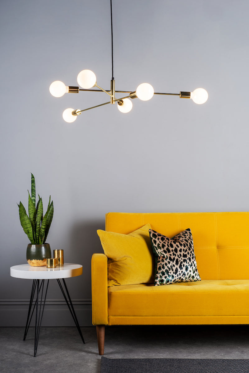 ALANA 6LT ADJUSTABLE PENDANT POLISHED GOLD
