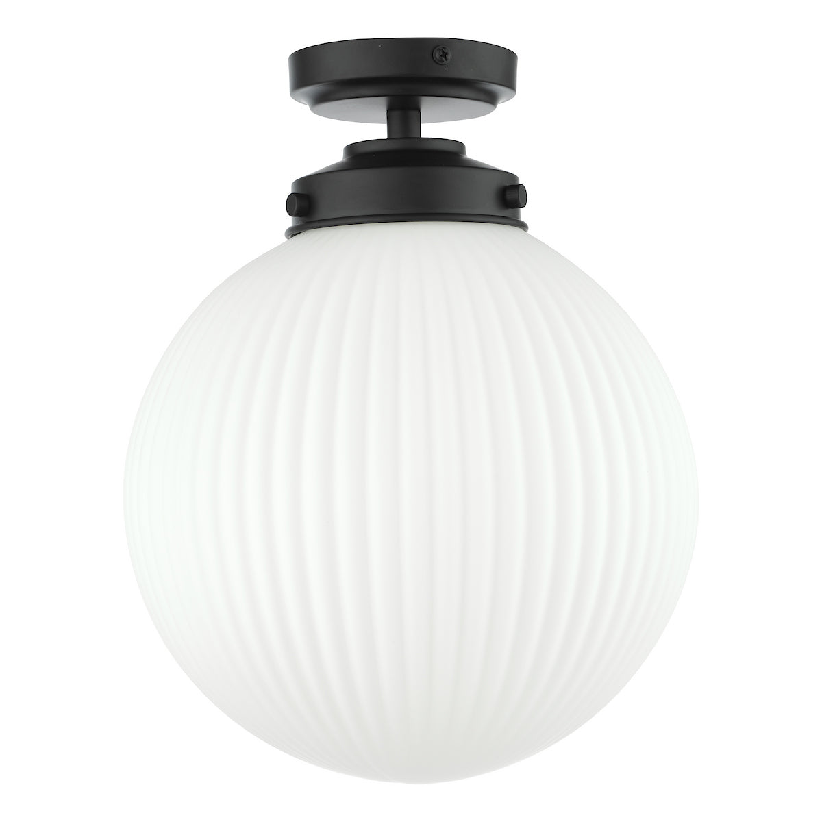 ALRIK 1LT FLUSH MATT BLACK OPAL GLASS IP44