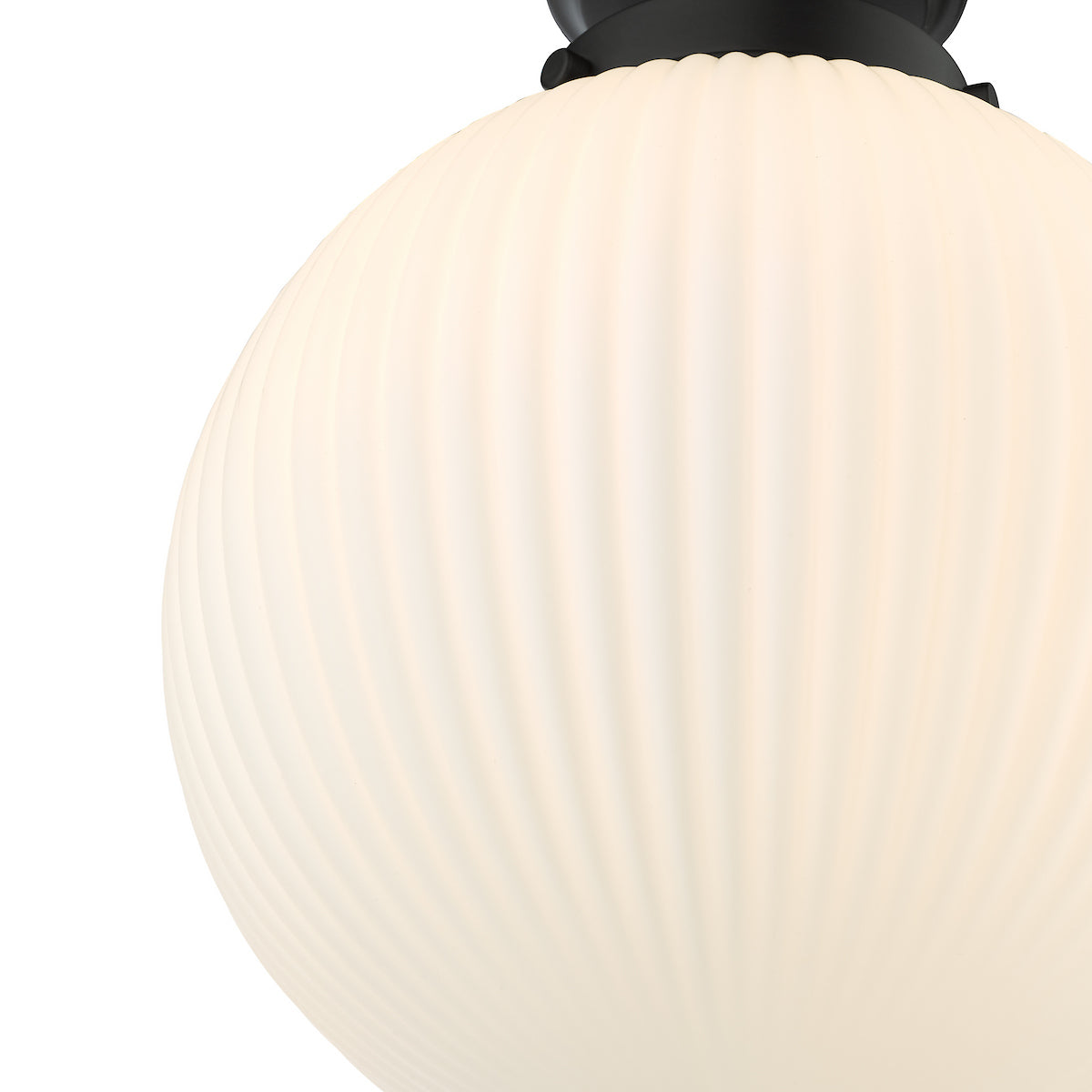 ALRIK 1LT FLUSH MATT BLACK OPAL GLASS IP44
