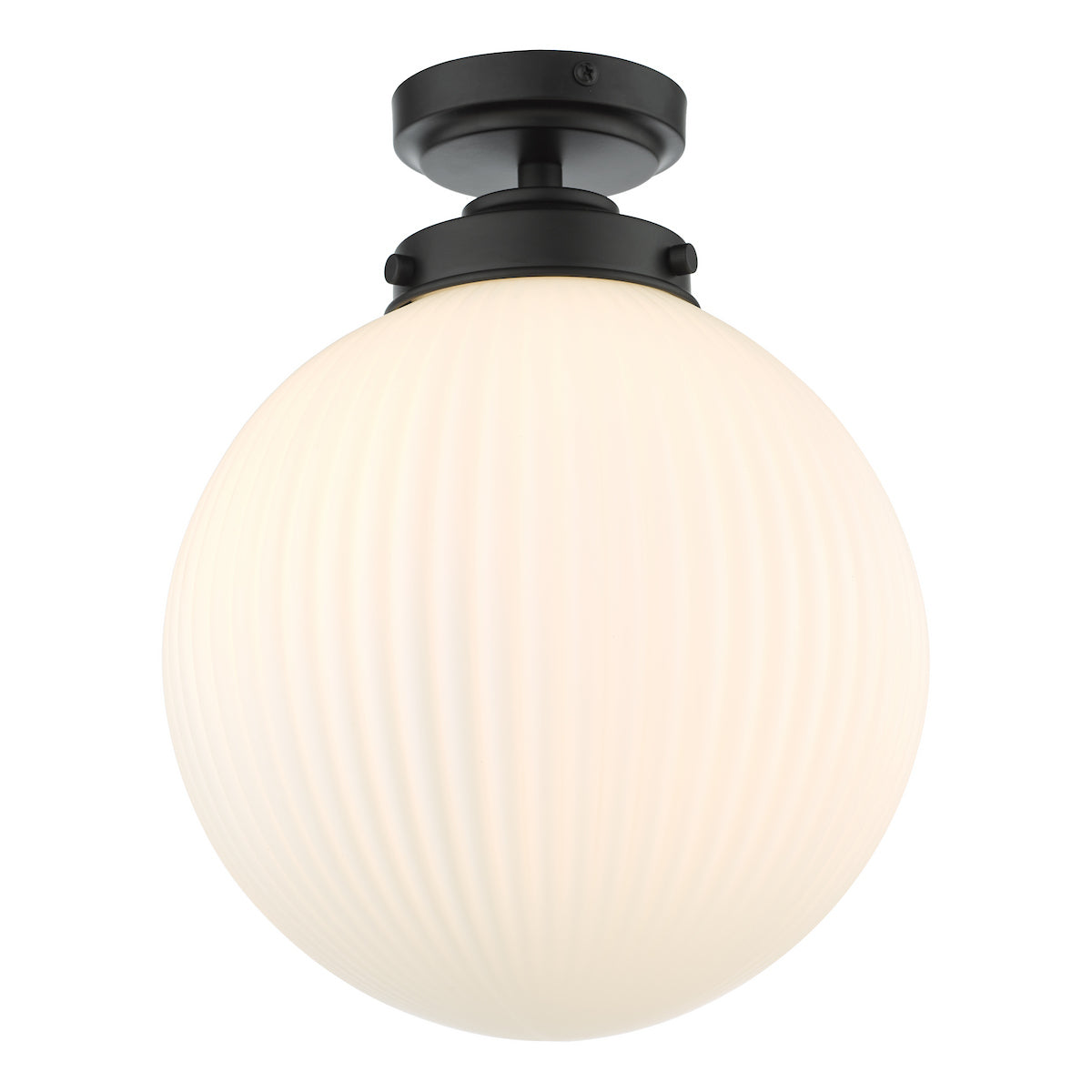 ALRIK 1LT FLUSH MATT BLACK OPAL GLASS IP44