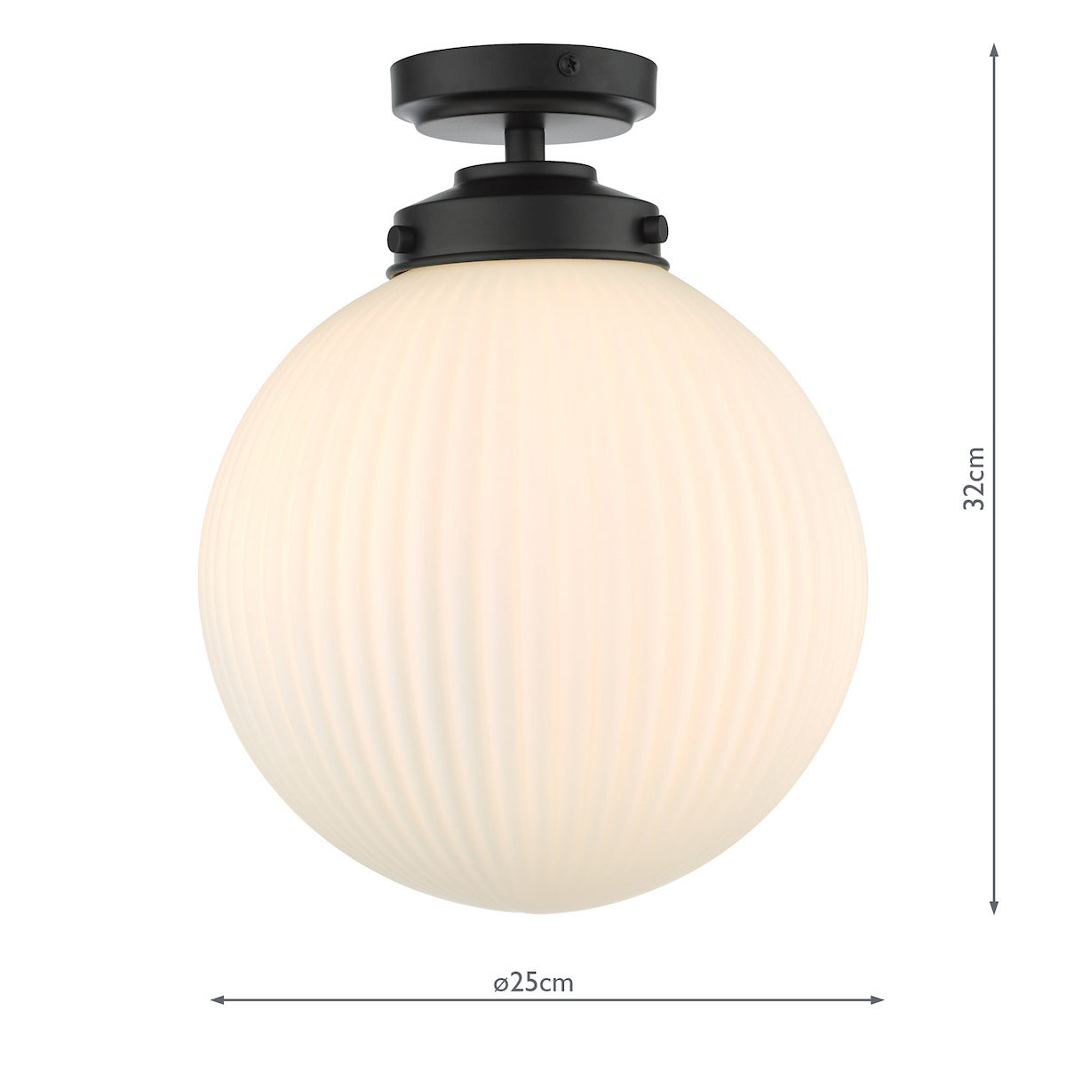 ALRIK 1LT FLUSH MATT BLACK OPAL GLASS IP44