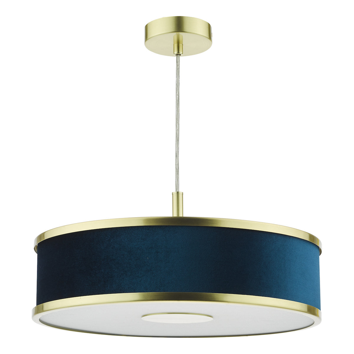 ALVARO 3LT SLIMLINE PENDANT BRUSHED BRASS NAVY 40C