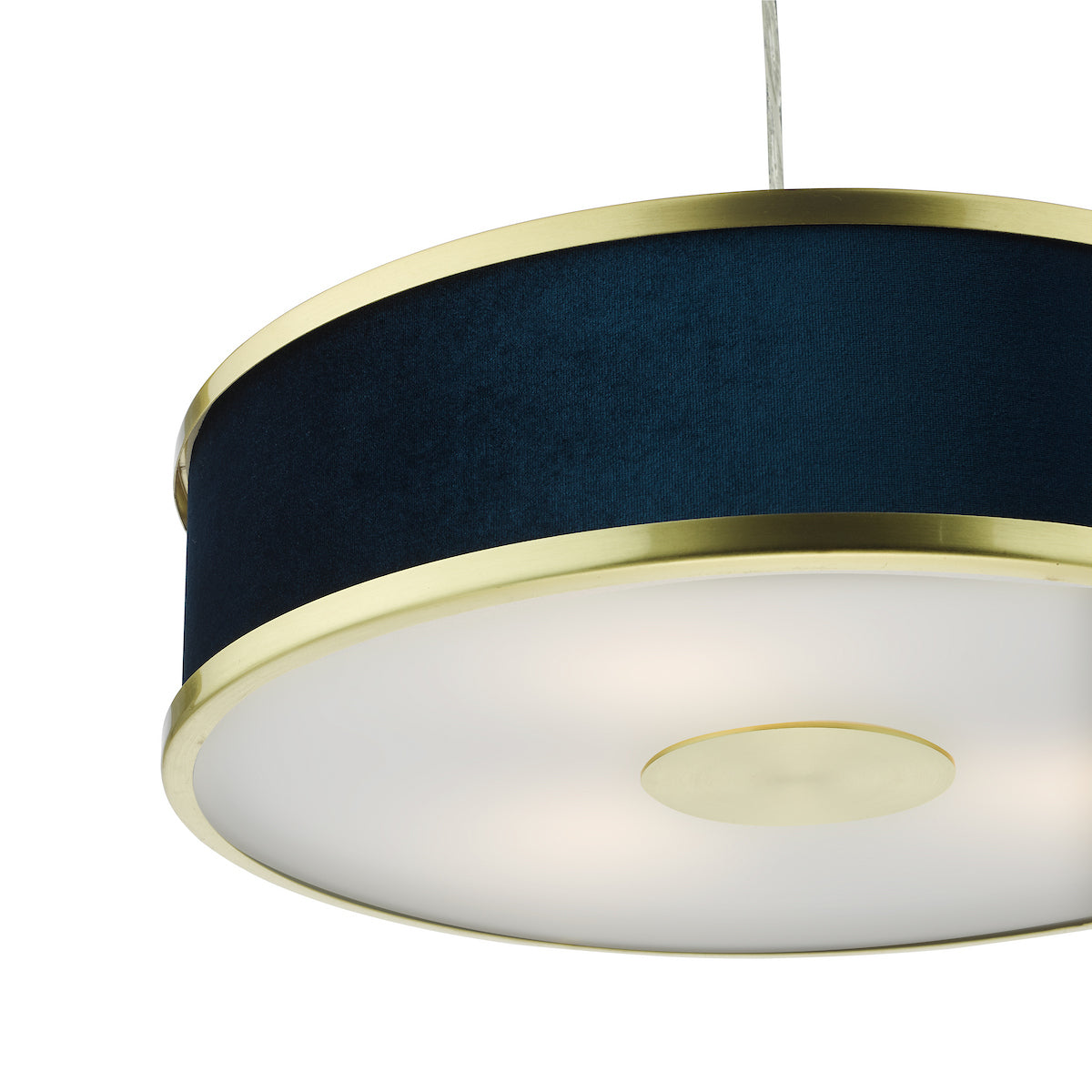 ALVARO 3LT SLIMLINE PENDANT BRUSHED BRASS NAVY 40C