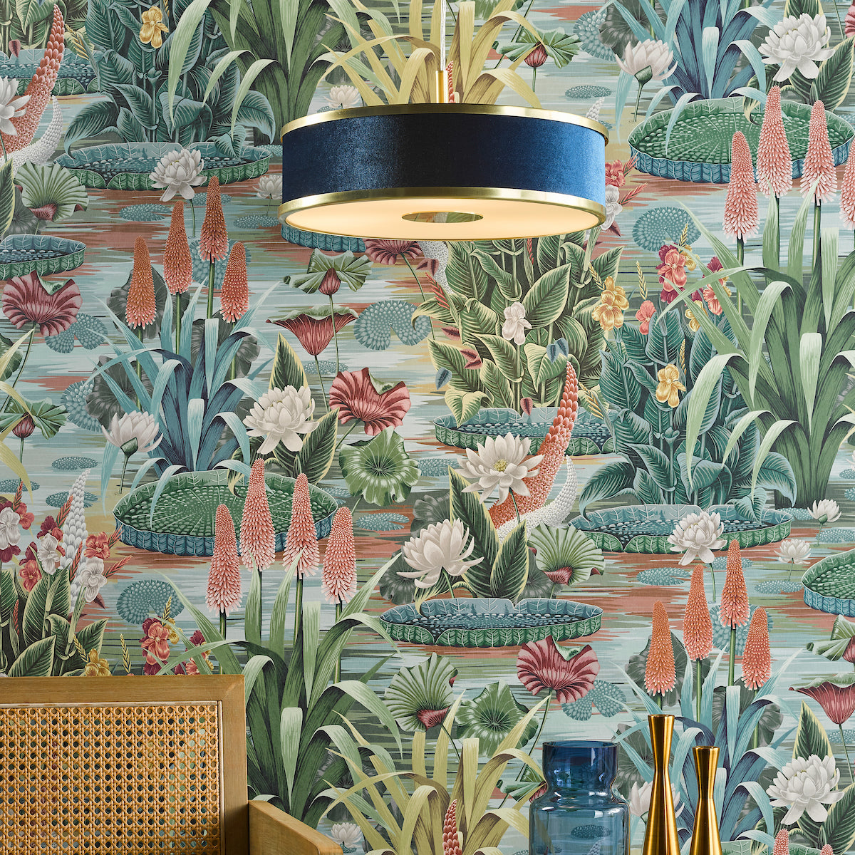 ALVARO 3LT SLIMLINE PENDANT BRUSHED BRASS NAVY 40C